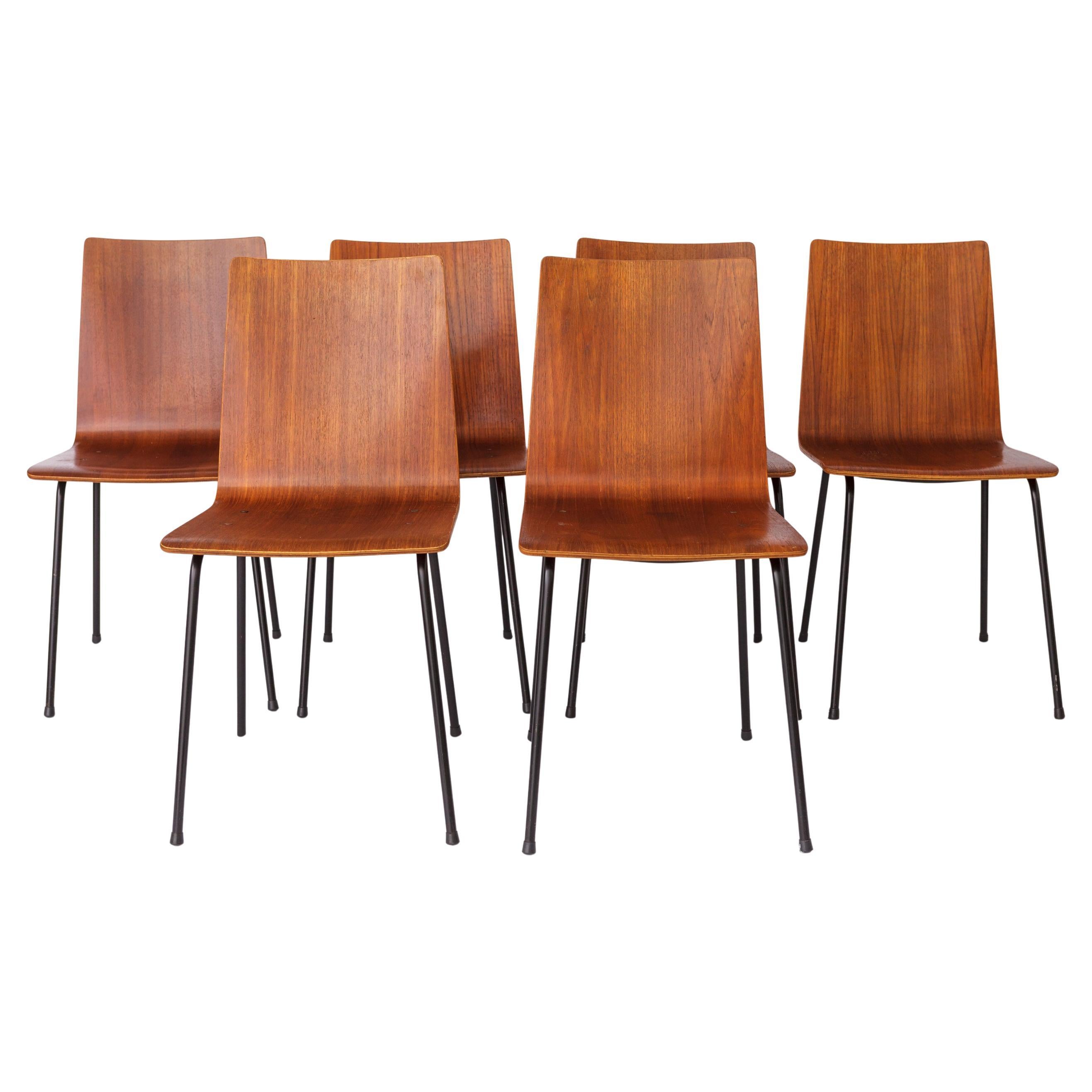 Set of 6 Plywood Vintage Chairs 1960s - German Design