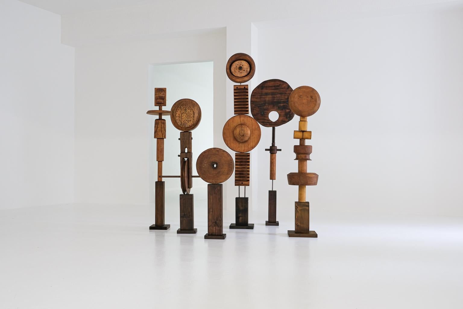Fin du 20e siècle Ensemble de 6 sculptures de l'artiste allemand Rolf Hans