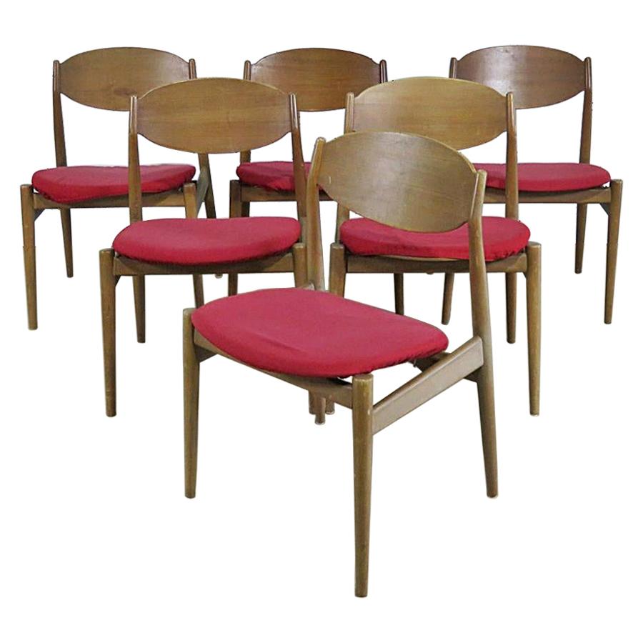 Set of 6 Ponte S. Pietro Teak Mid-Century Modern Dining Chairs