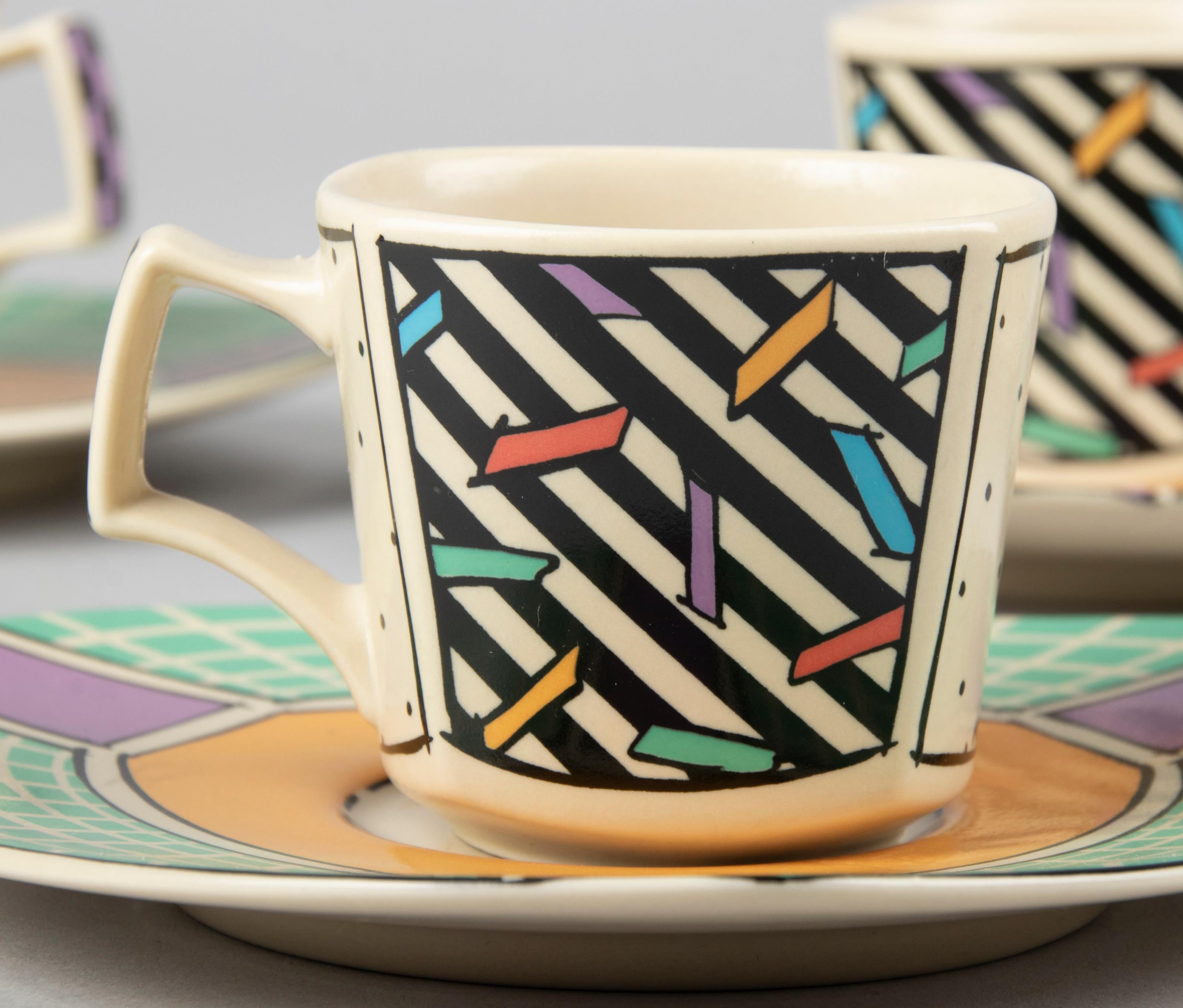 Late 20th Century Set of 6 Pop-Art Style Rosenthal Flash Espresso Cups by Dorothy Hafner