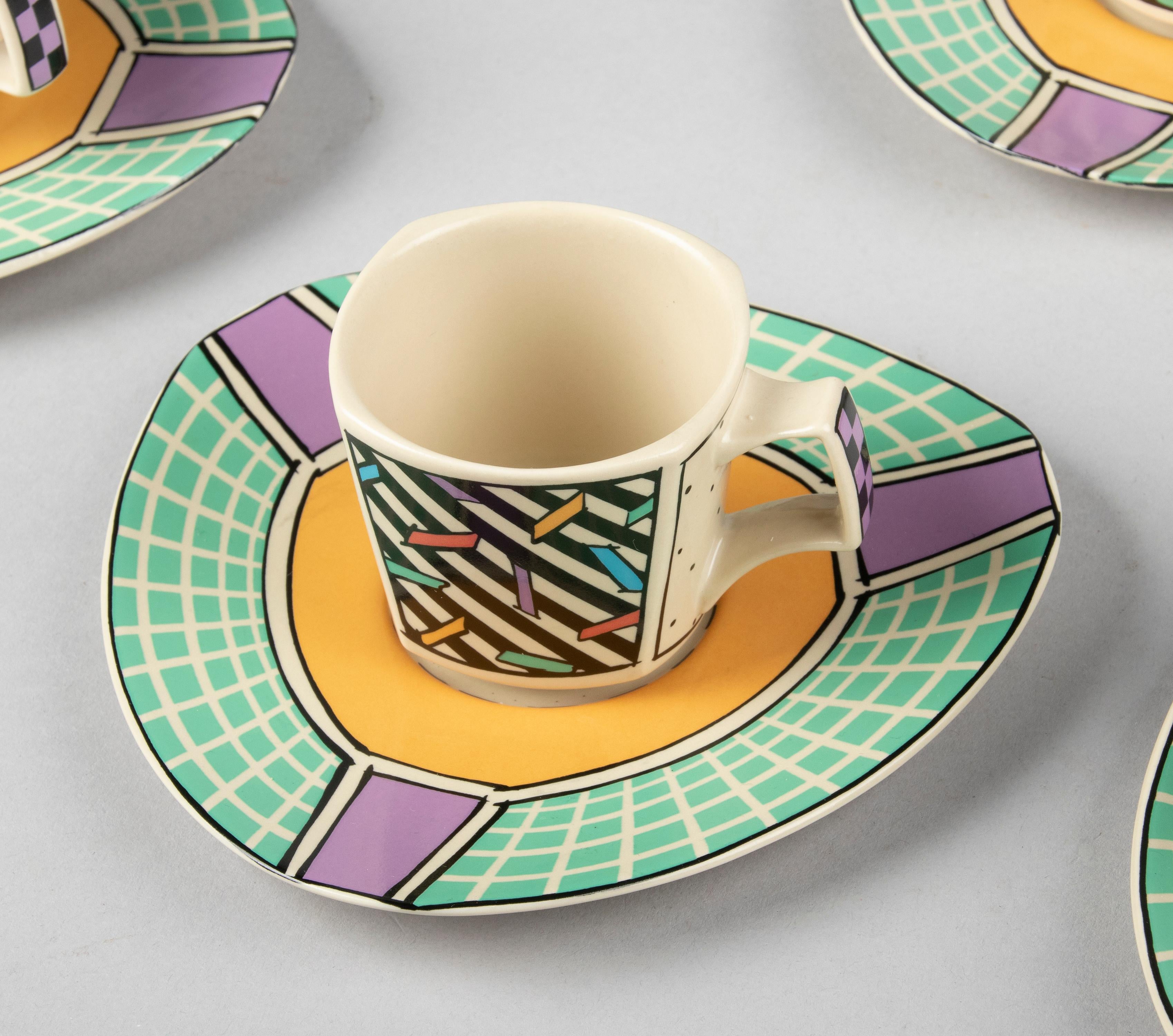 Set of 6 Pop-Art Style Rosenthal Flash Espresso Cups by Dorothy Hafner 1