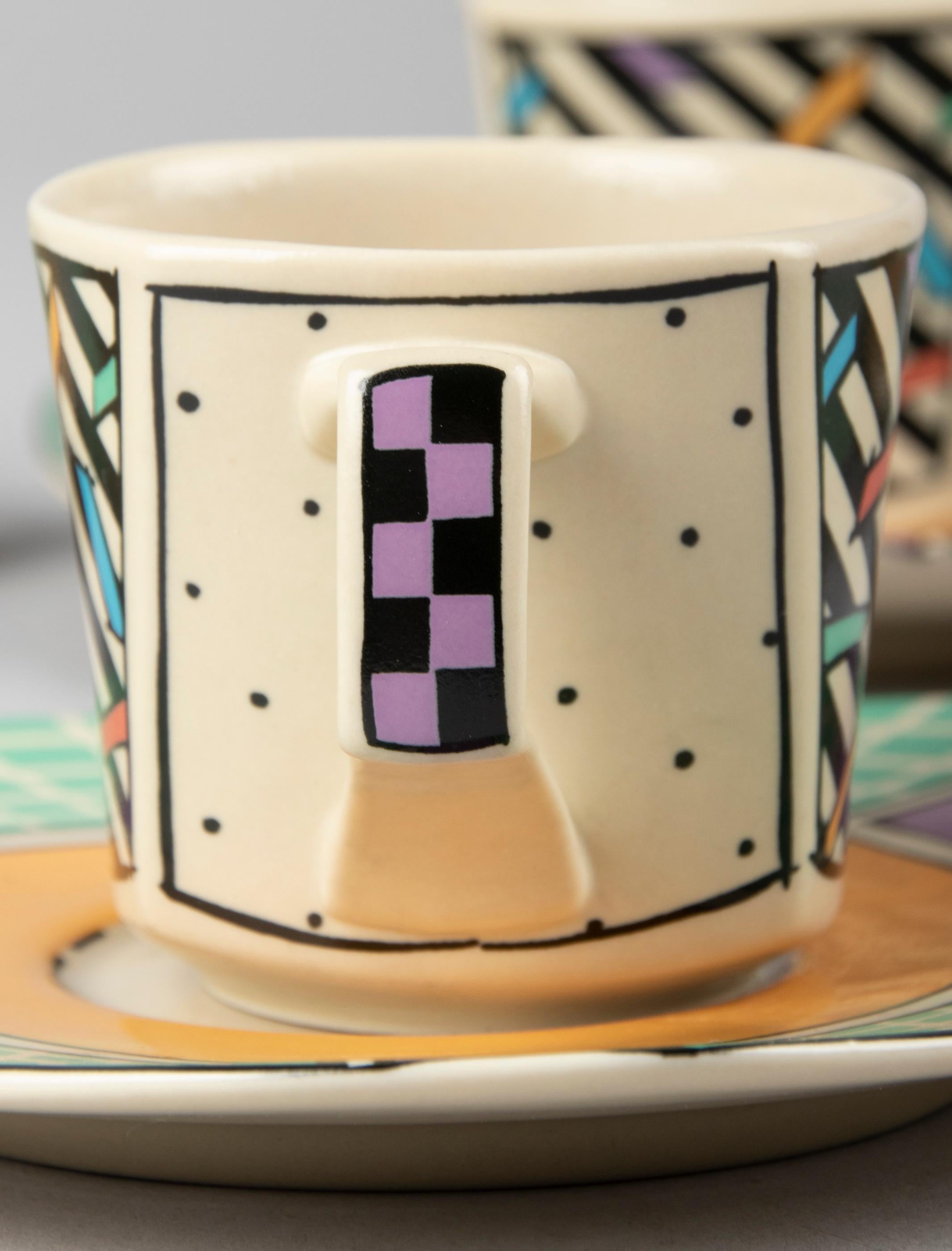 Set of 6 Pop-Art Style Rosenthal Flash Espresso Cups by Dorothy Hafner 2
