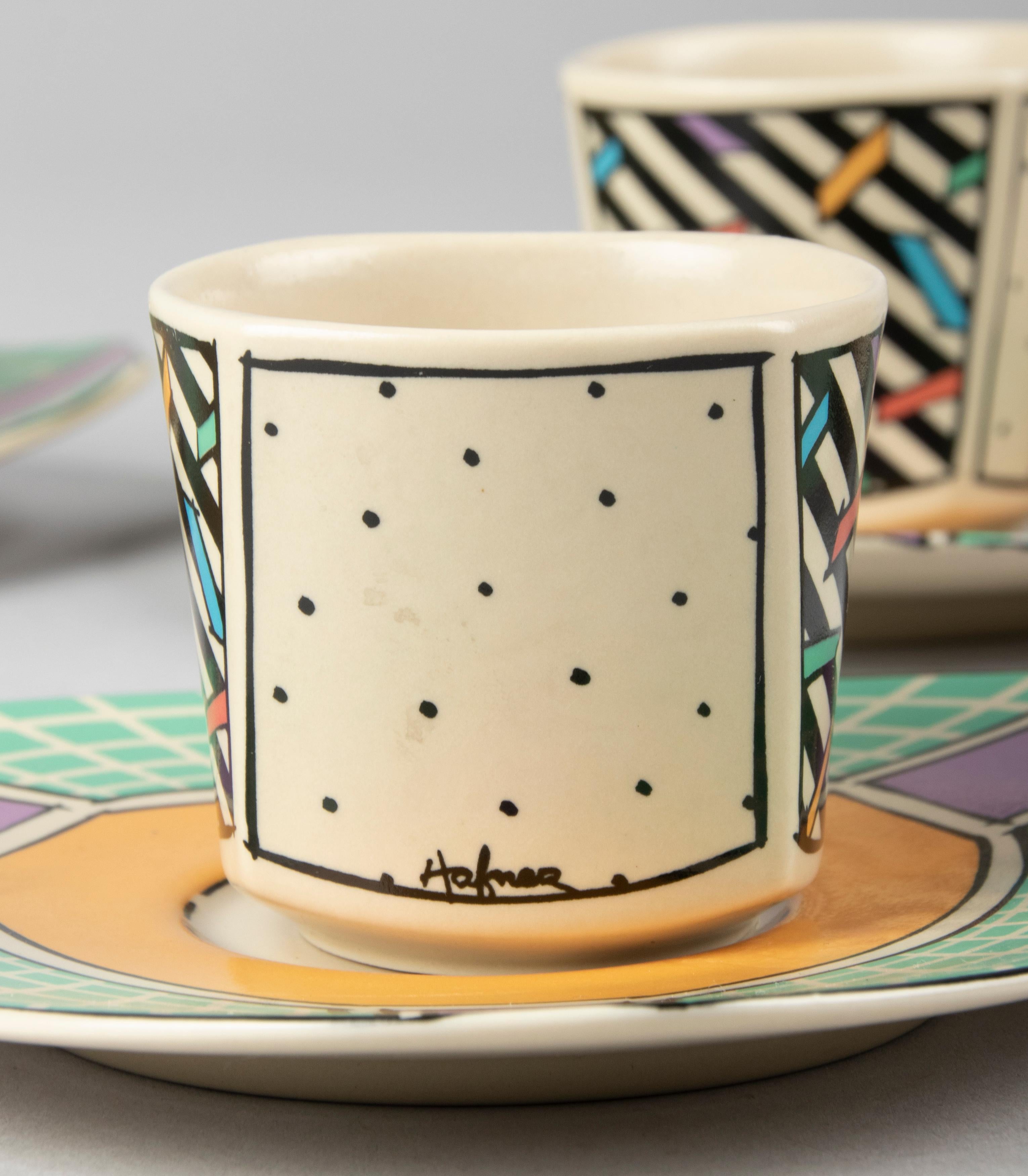 Set of 6 Pop-Art Style Rosenthal Flash Espresso Cups by Dorothy Hafner 3