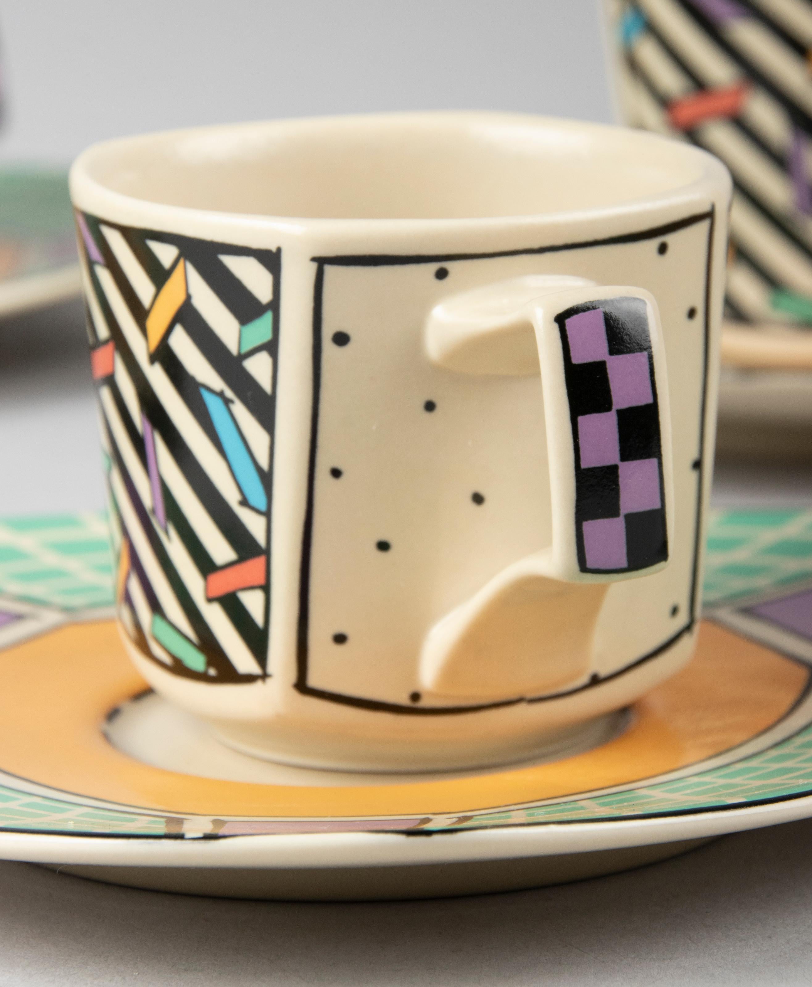 Set of 6 Pop-Art Style Rosenthal Flash Espresso Cups by Dorothy Hafner In Good Condition In Casteren, Noord-Brabant