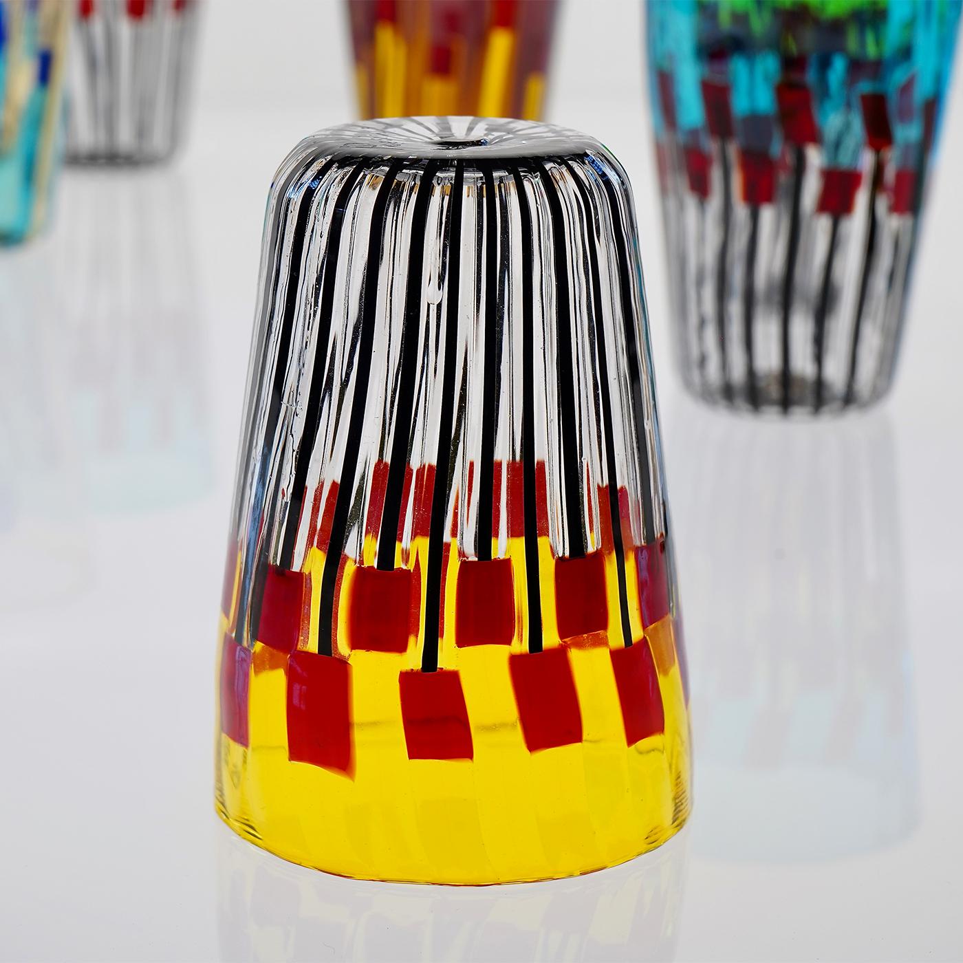 6er-Set Mohnblumenfeld-Sonnenaufgang-Glasbecher von SIlvio Piattelli im Angebot 7