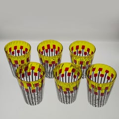 Set of 6 Poppy Field Sunrise Glass Tumblers by SIlvio Piattelli