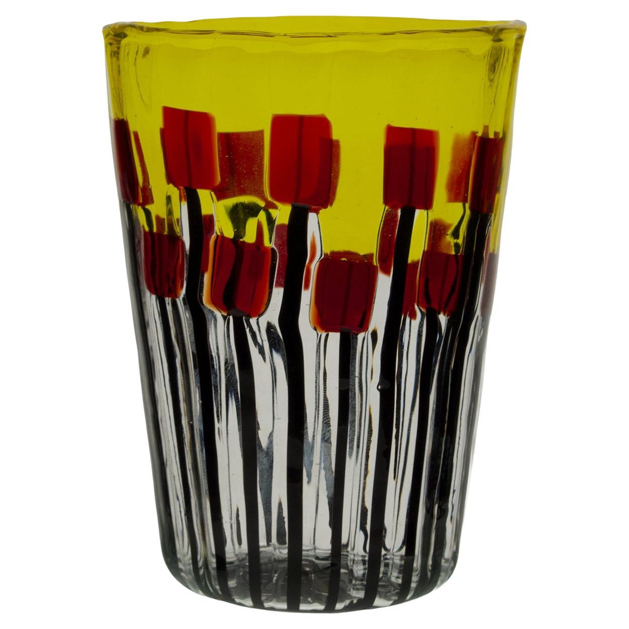Lot de 6 gobelets en verre Poppy Field Sunrise de Silvio Piattelli