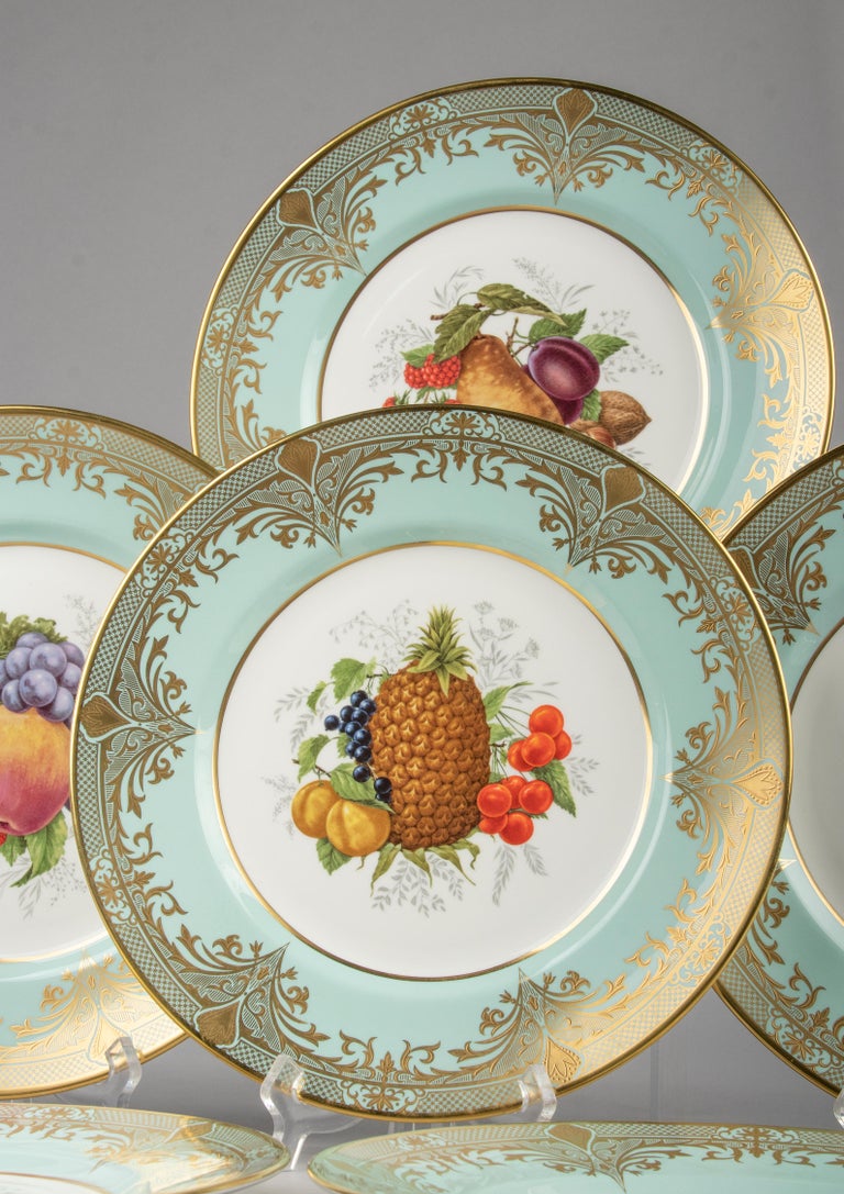 Set of 6 Porcelain Dinner Plates by Caverswall In Good Condition For Sale In Casteren, Noord-Brabant