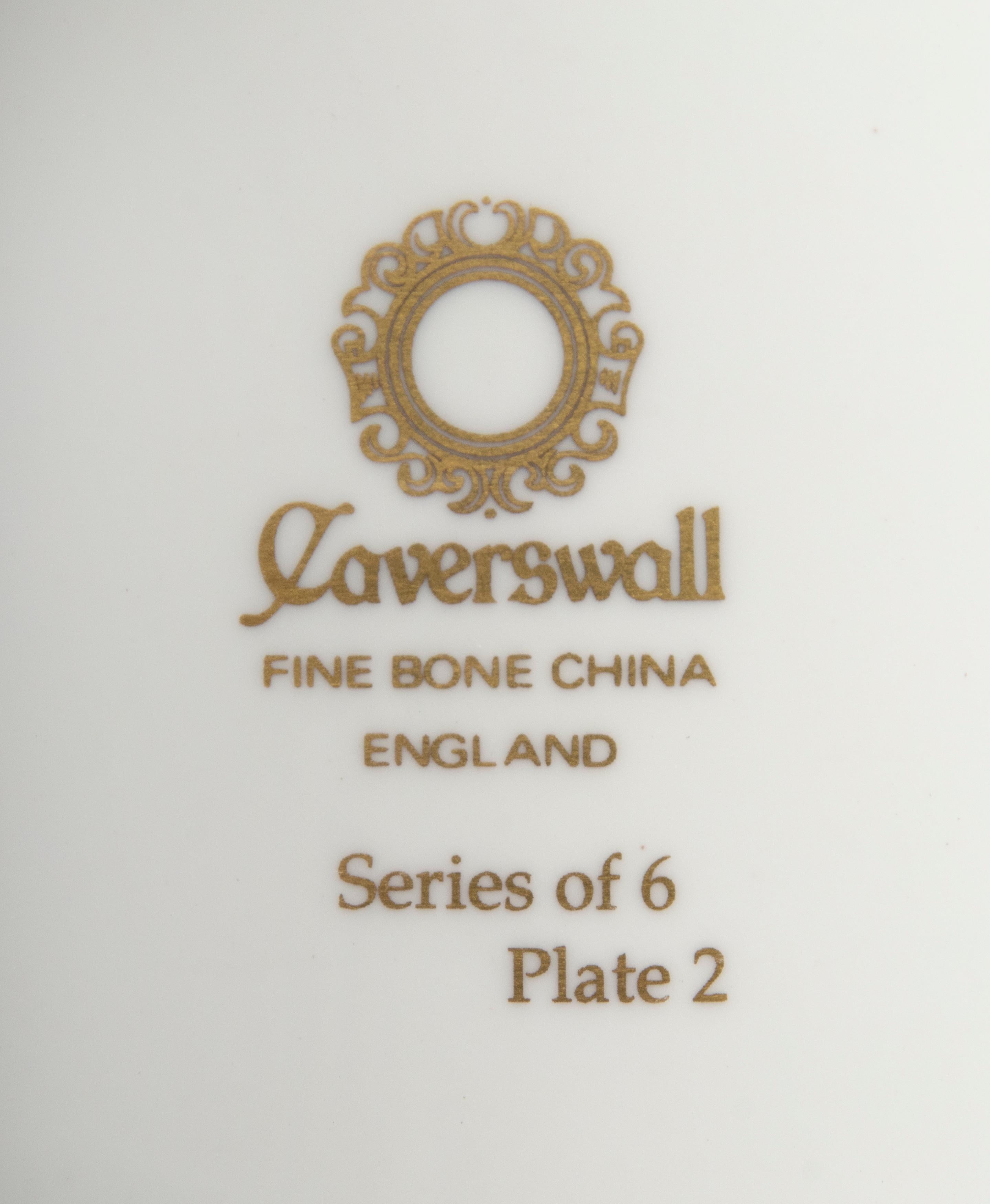 Late 20th Century Set of 6 Porcelain Dinner Plates by Caverswall