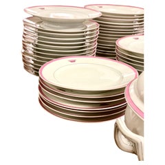 Antique Set of 6 Porcelain Dinner Plates from the Maison Charles Pillivuyt et Cie