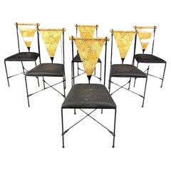 Set of 6 post modern dining chairs, 1970s