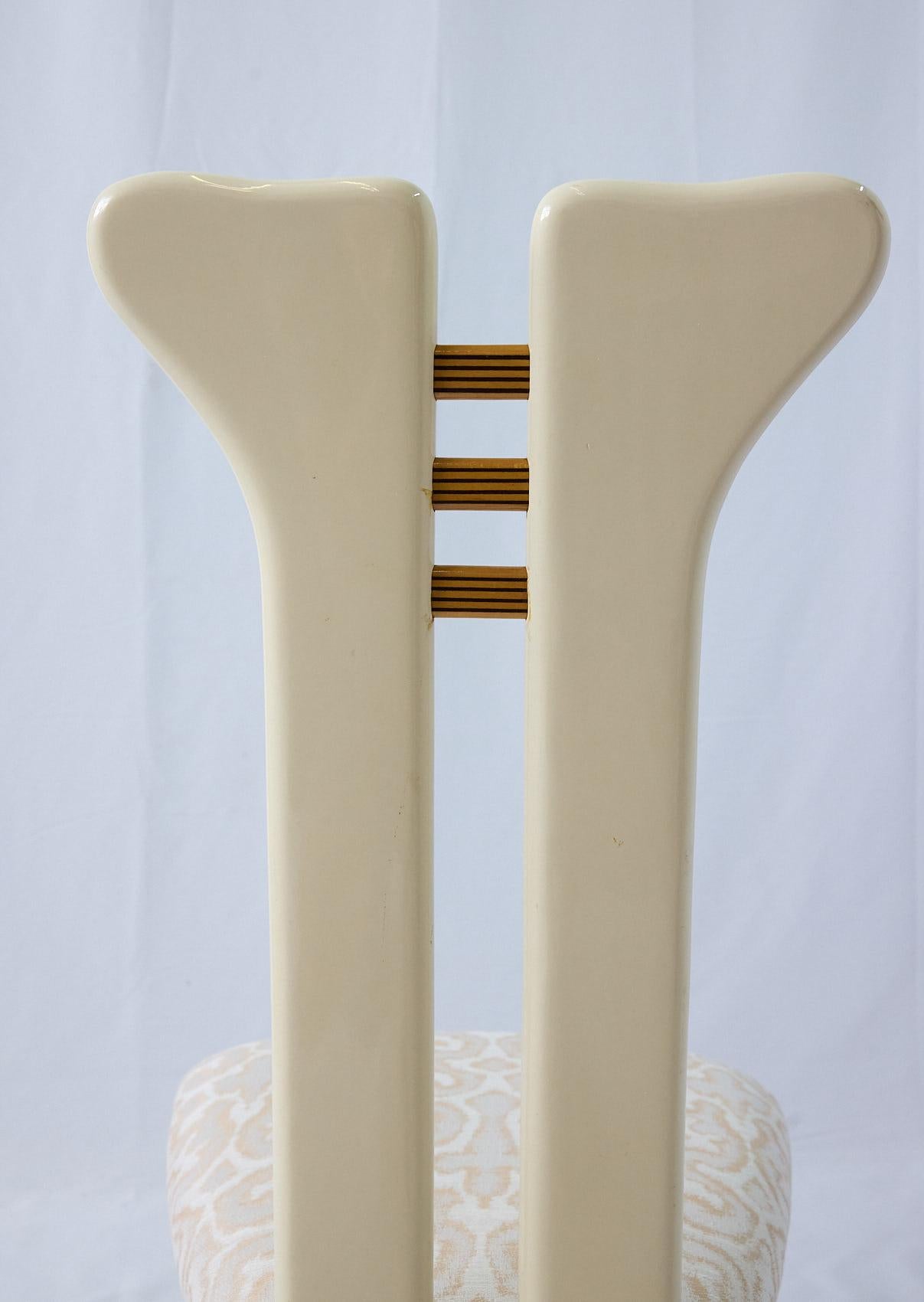 Ensemble de 6 chaises de salle à manger postmodernes Pierre Cardin, vers 1980 en vente 5