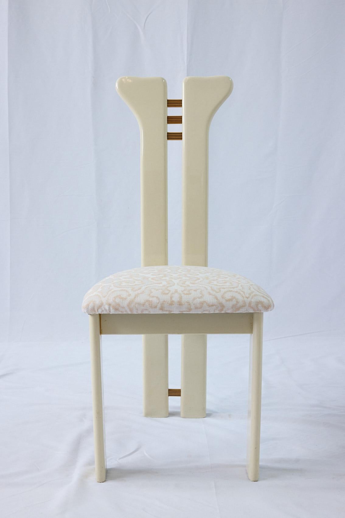Ensemble de 6 chaises de salle à manger postmodernes Pierre Cardin, vers 1980 en vente 8