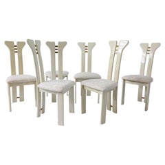 Juego de 6 sillas de comedor Pierre Cardin postmodernas, circa años 80