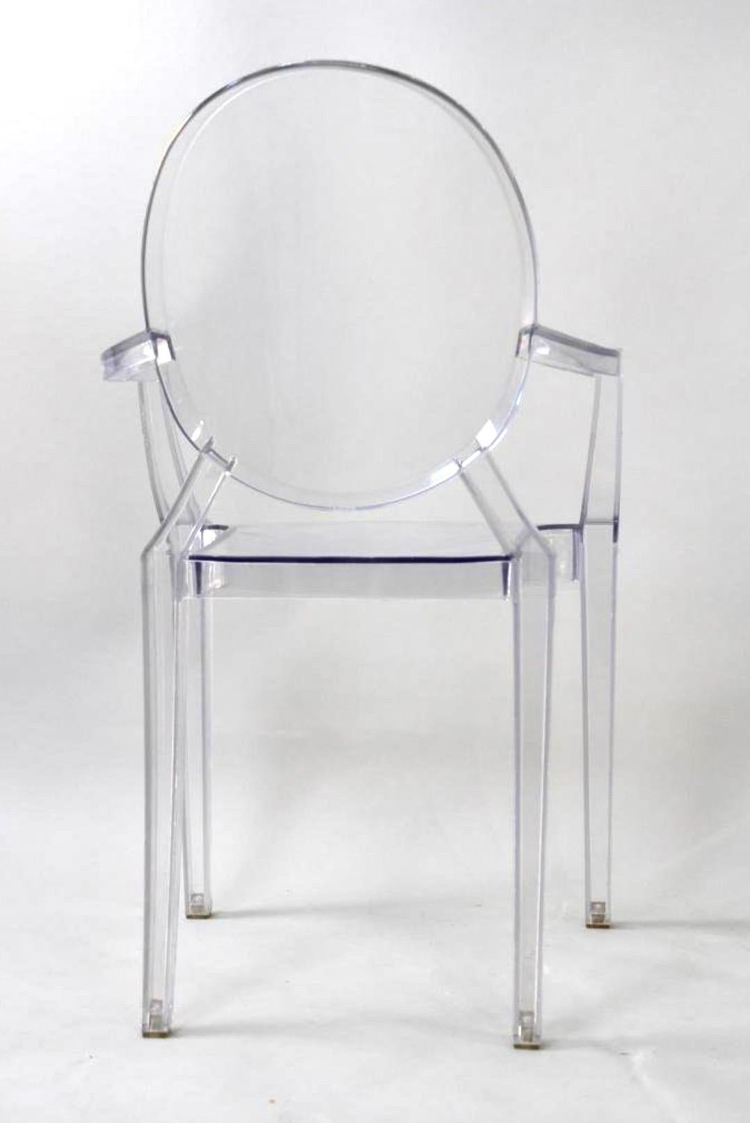 20th Century Set of 6 Postmodern Acrylic Ghost Chairs