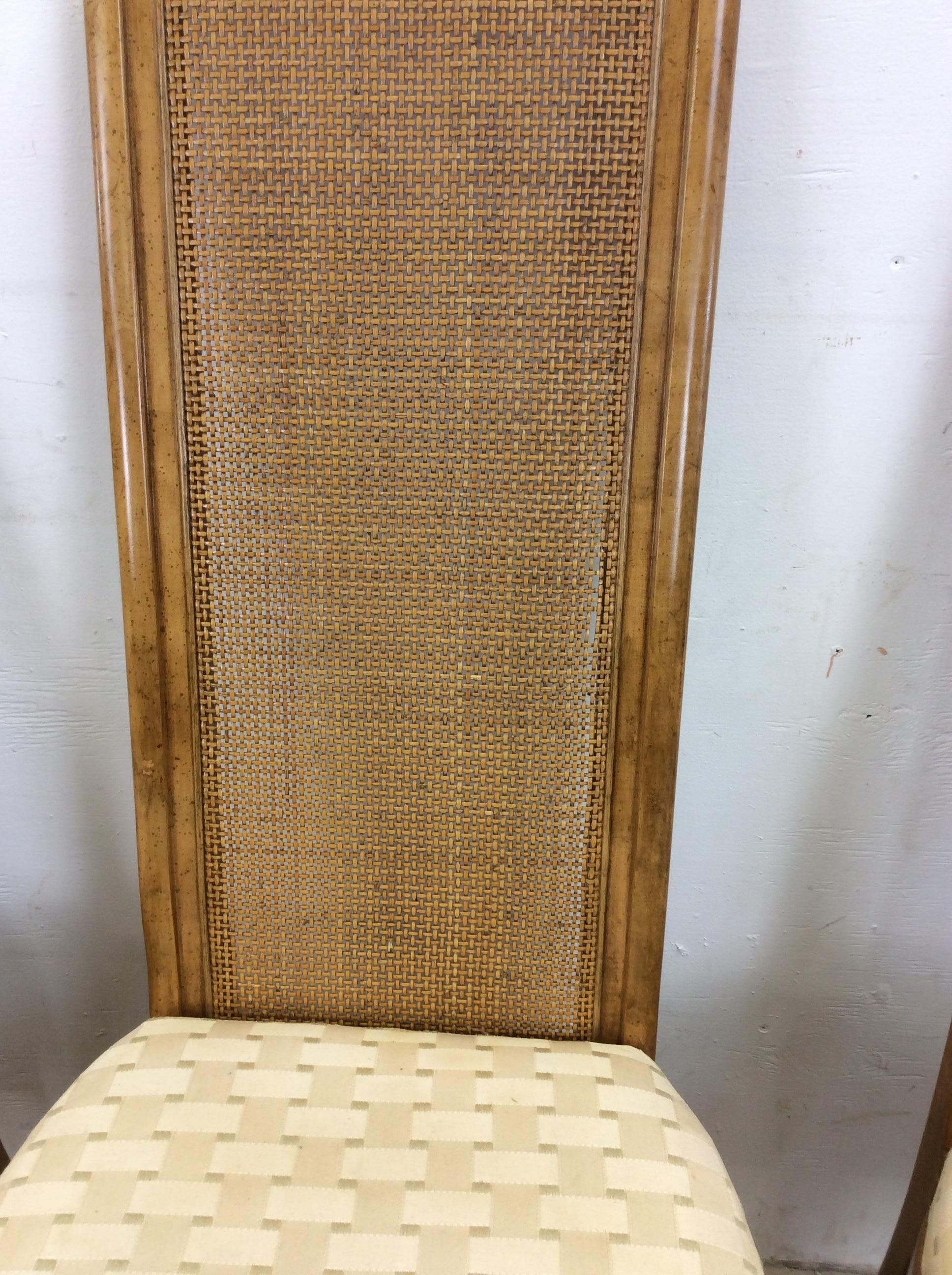 Set of 6 Postmodern Cane Back Dining Chairs by American of Martinsville For Sale 2