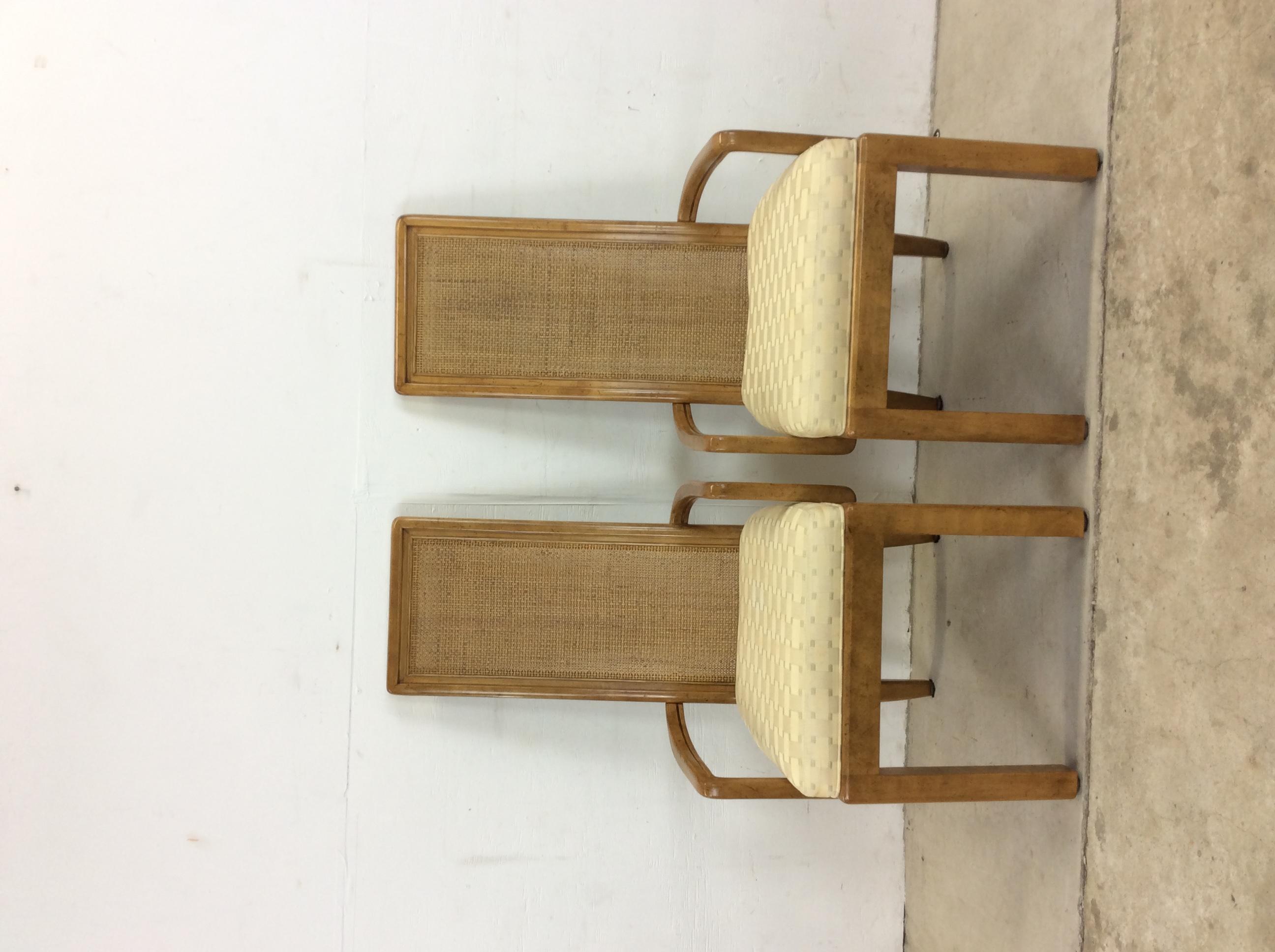 Set of 6 Postmodern Cane Back Dining Chairs by American of Martinsville For Sale 4