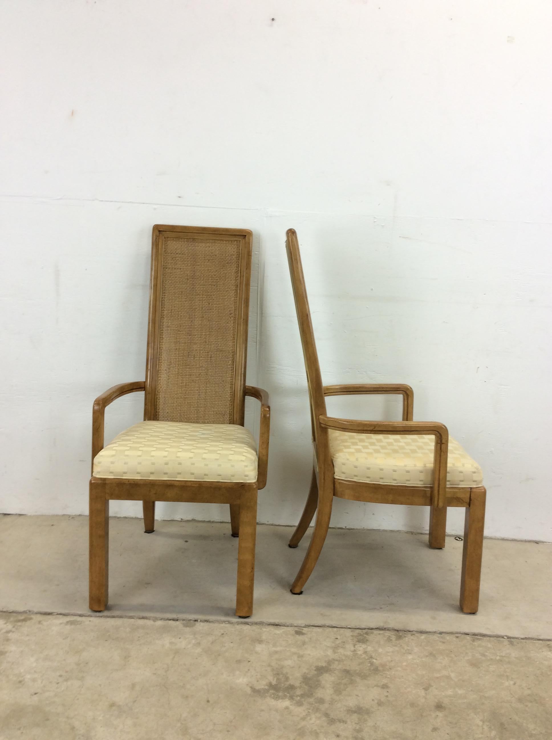 Set of 6 Postmodern Cane Back Dining Chairs by American of Martinsville For Sale 5