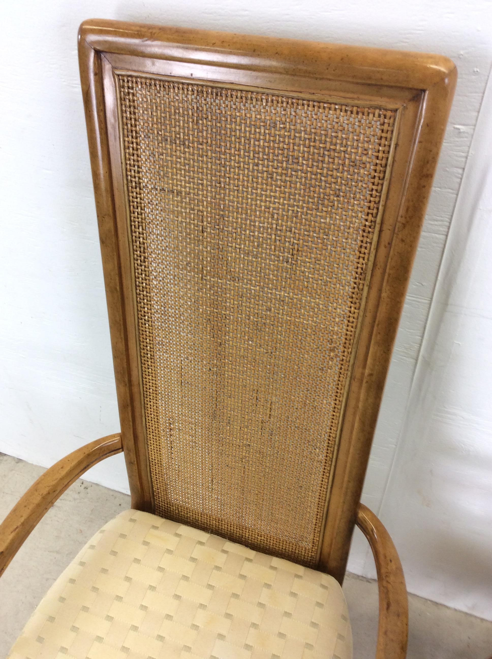 Set of 6 Postmodern Cane Back Dining Chairs by American of Martinsville For Sale 6