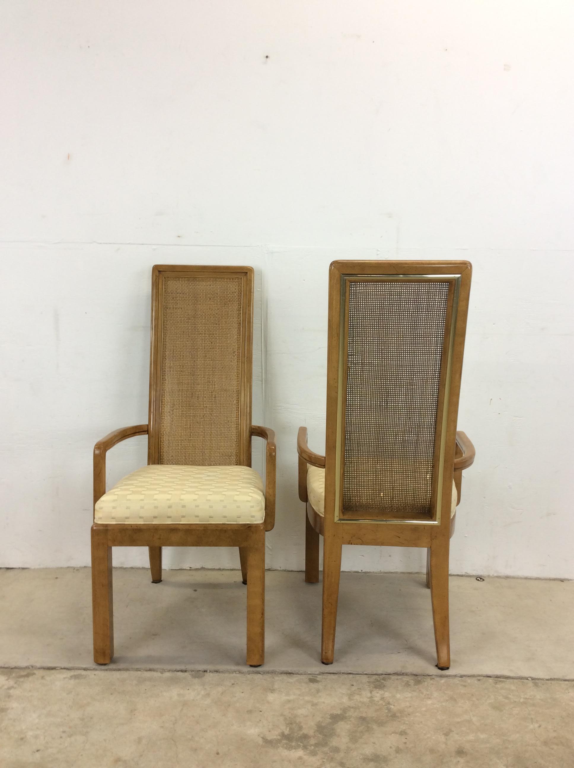 Set of 6 Postmodern Cane Back Dining Chairs by American of Martinsville For Sale 7