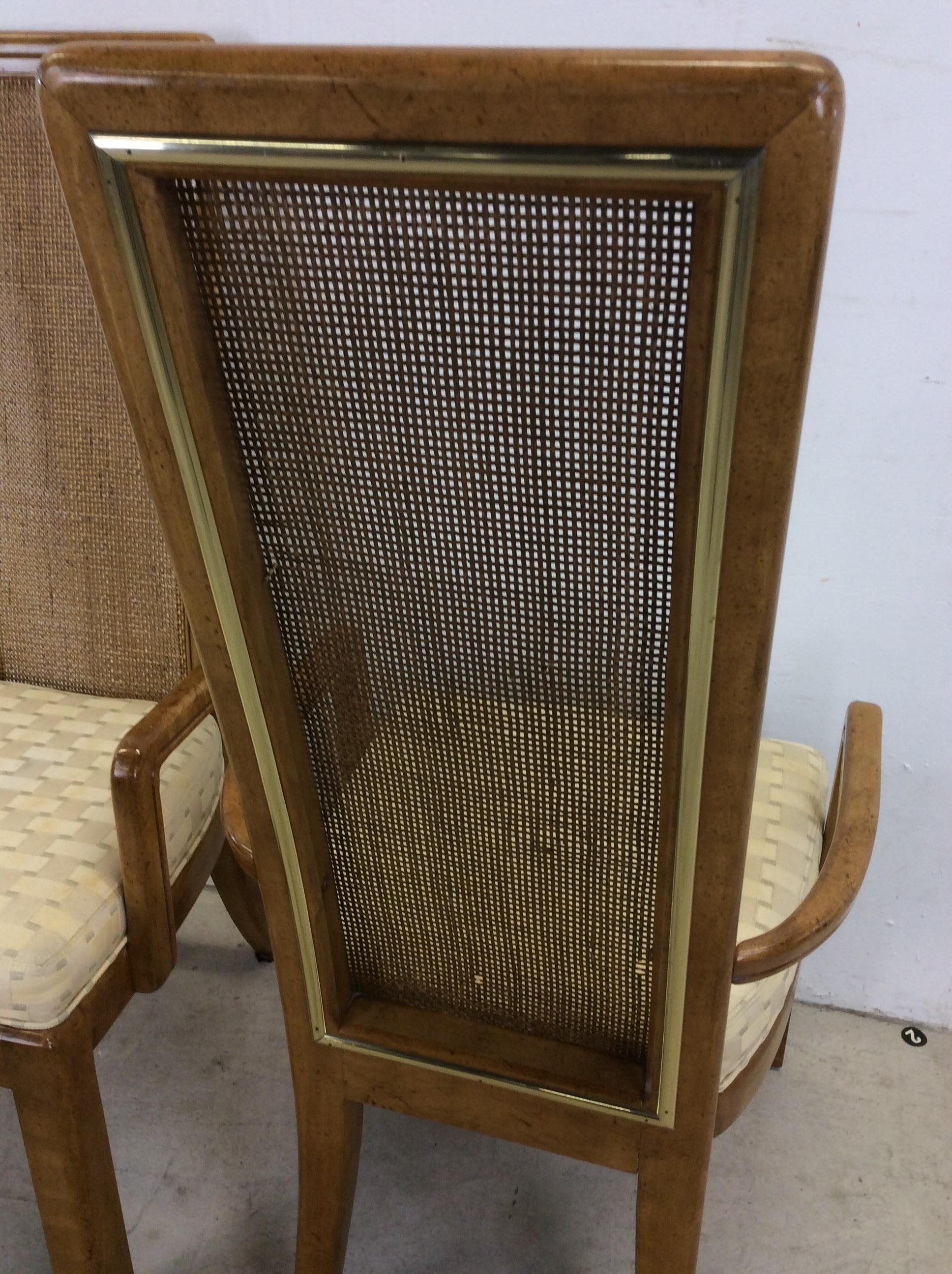 Set of 6 Postmodern Cane Back Dining Chairs by American of Martinsville For Sale 8