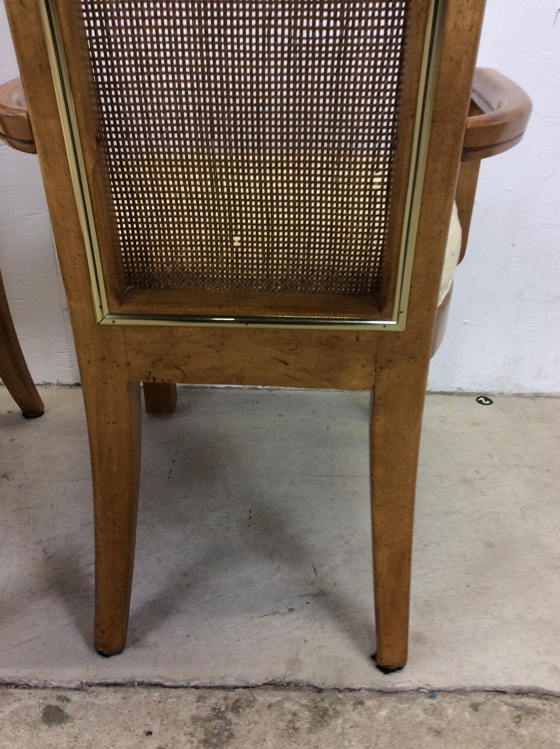 Set of 6 Postmodern Cane Back Dining Chairs by American of Martinsville For Sale 9