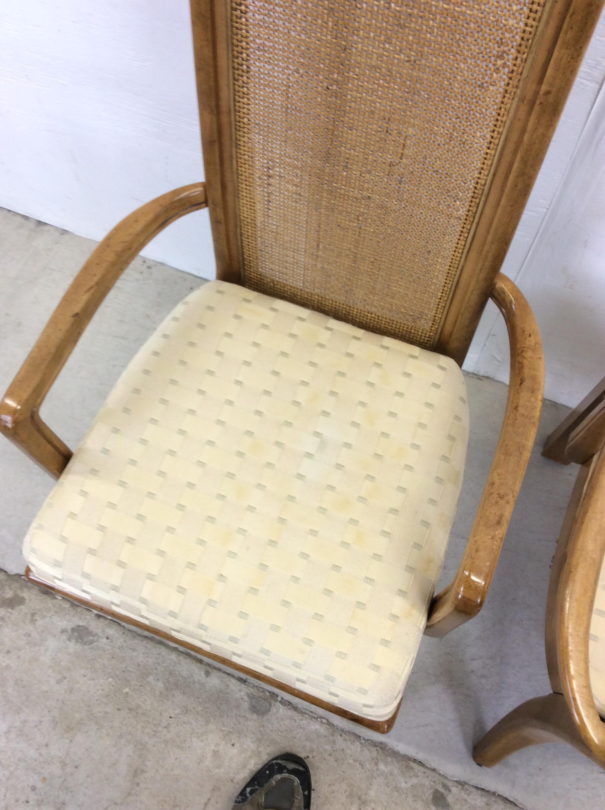 Set of 6 Postmodern Cane Back Dining Chairs by American of Martinsville For Sale 11