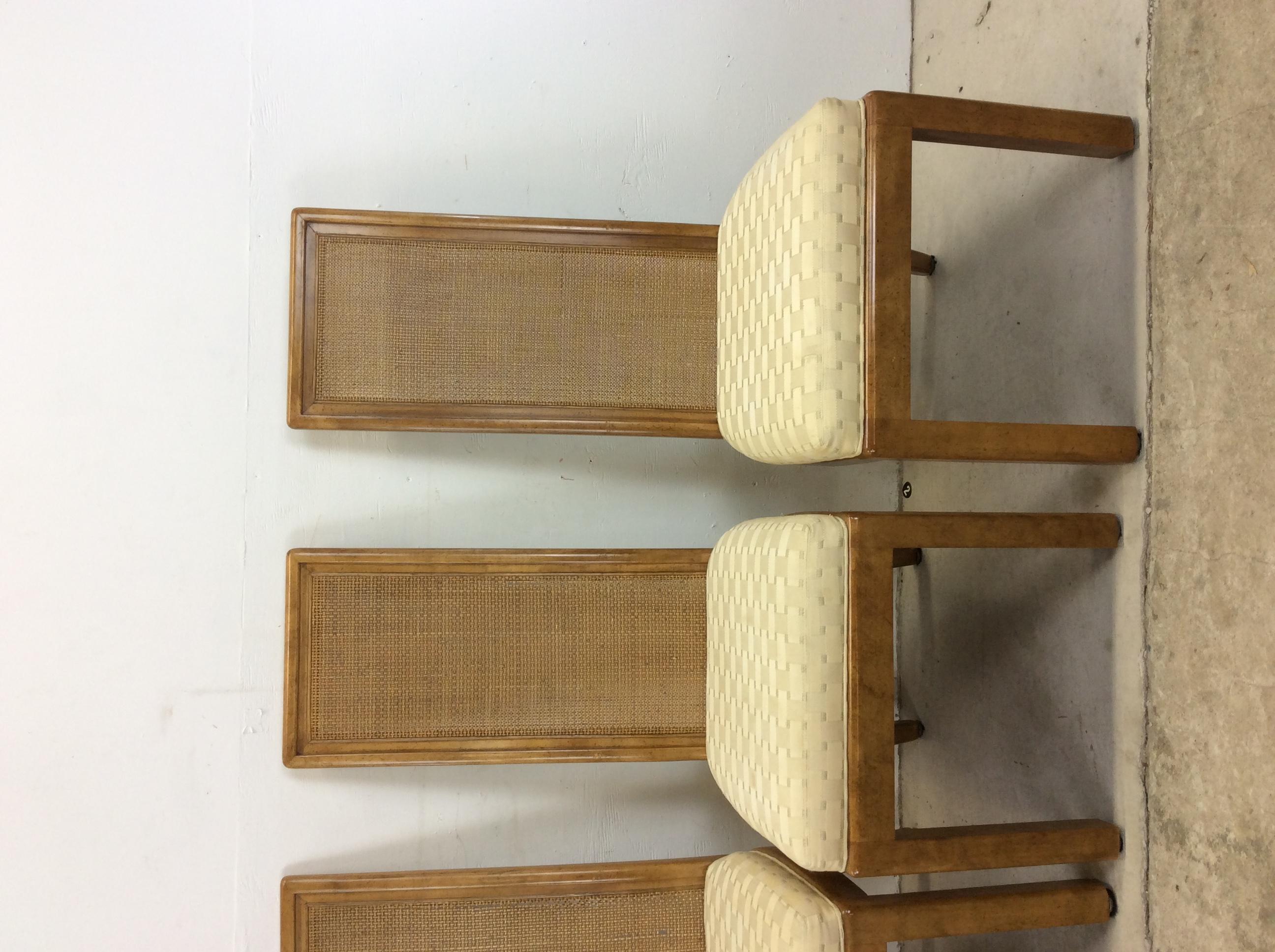 Post-Modern Set of 6 Postmodern Cane Back Dining Chairs by American of Martinsville For Sale