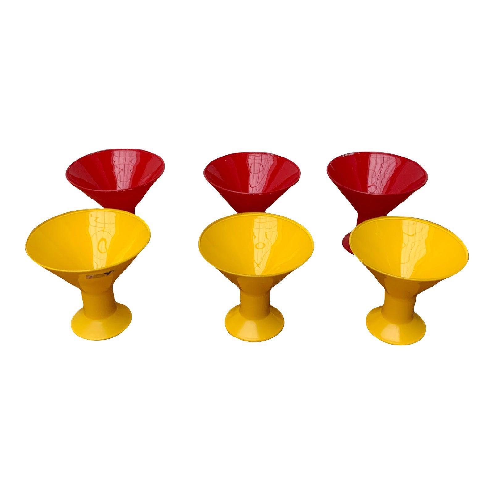 Set of 6 Postmodern Glass Bowls from Joy