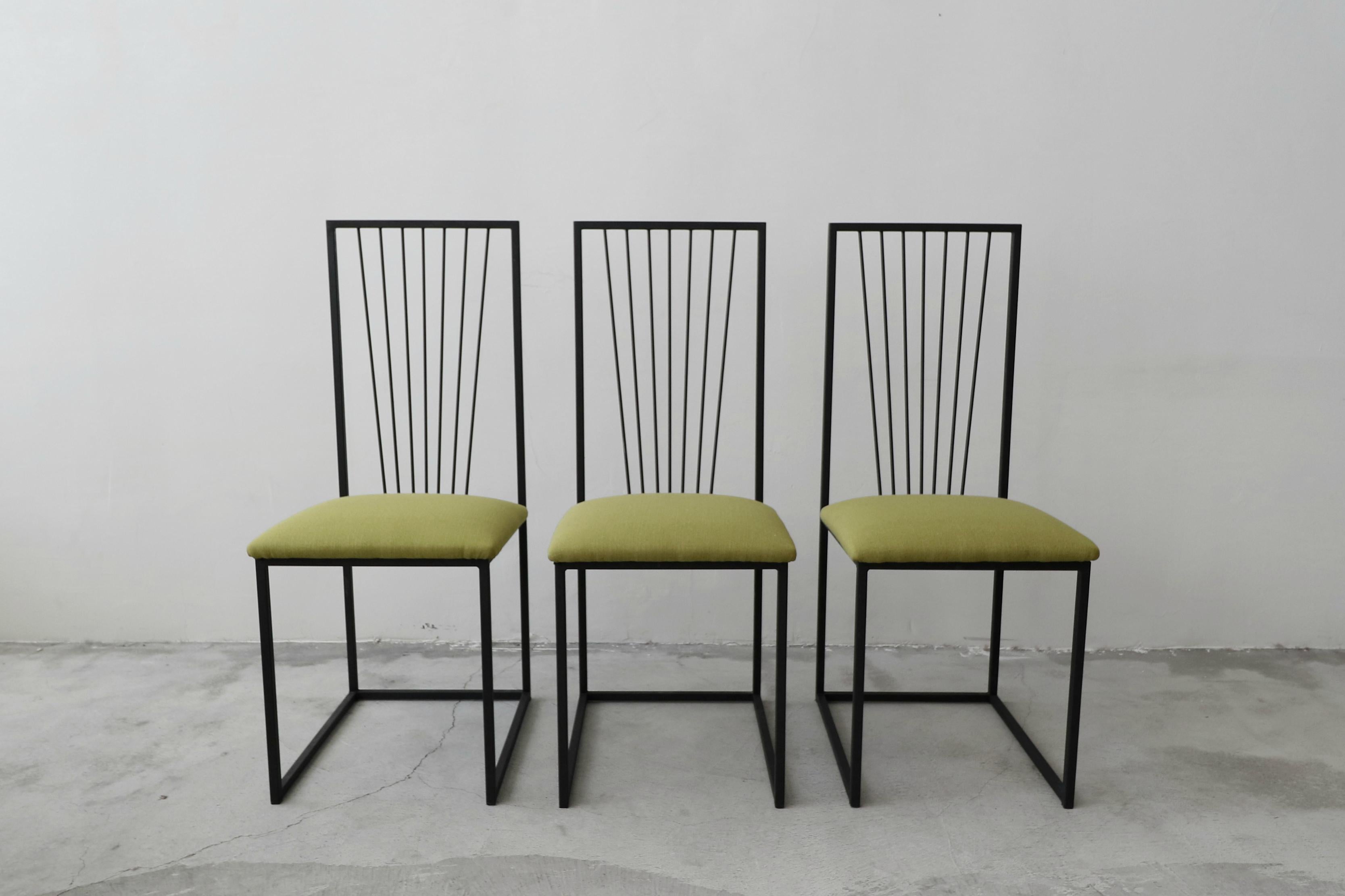 Metal Set of 6 Postmodern Memphis Milano Minimalist Style Dining Chairs