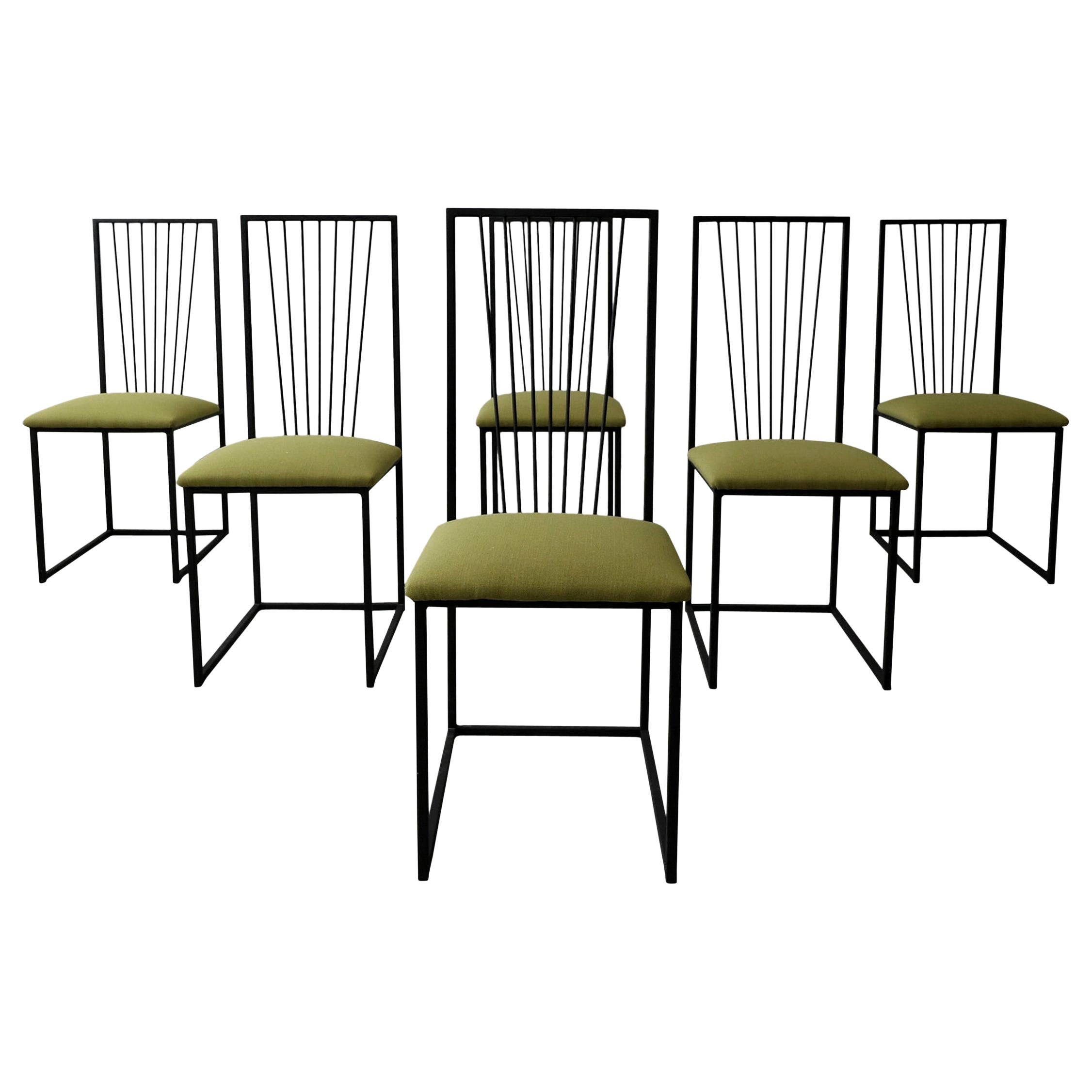 Set of 6 Postmodern Minimalist Style Dining Chairs
