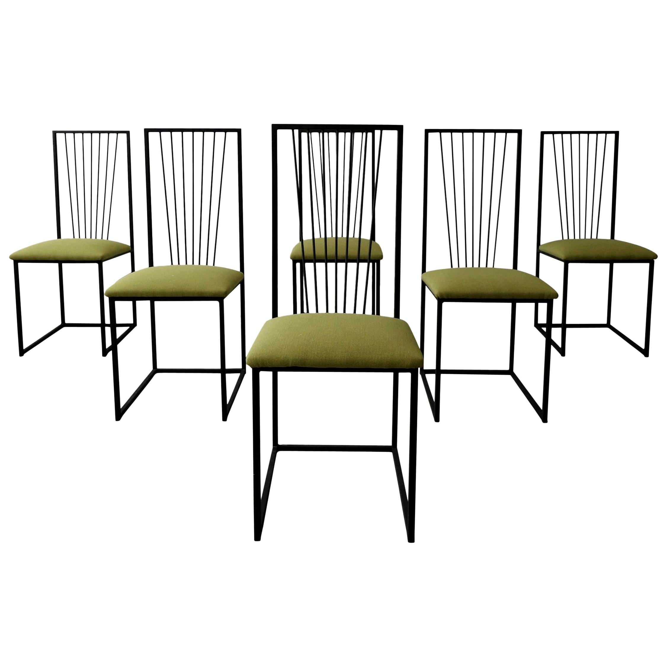 Set of 6 Postmodern Minimalist Style Dining Chairs