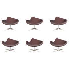 Set of 6 Postmodern Swivel "K2" Magenta Chairs by Busk & Hertzog, USA, c. 2000's
