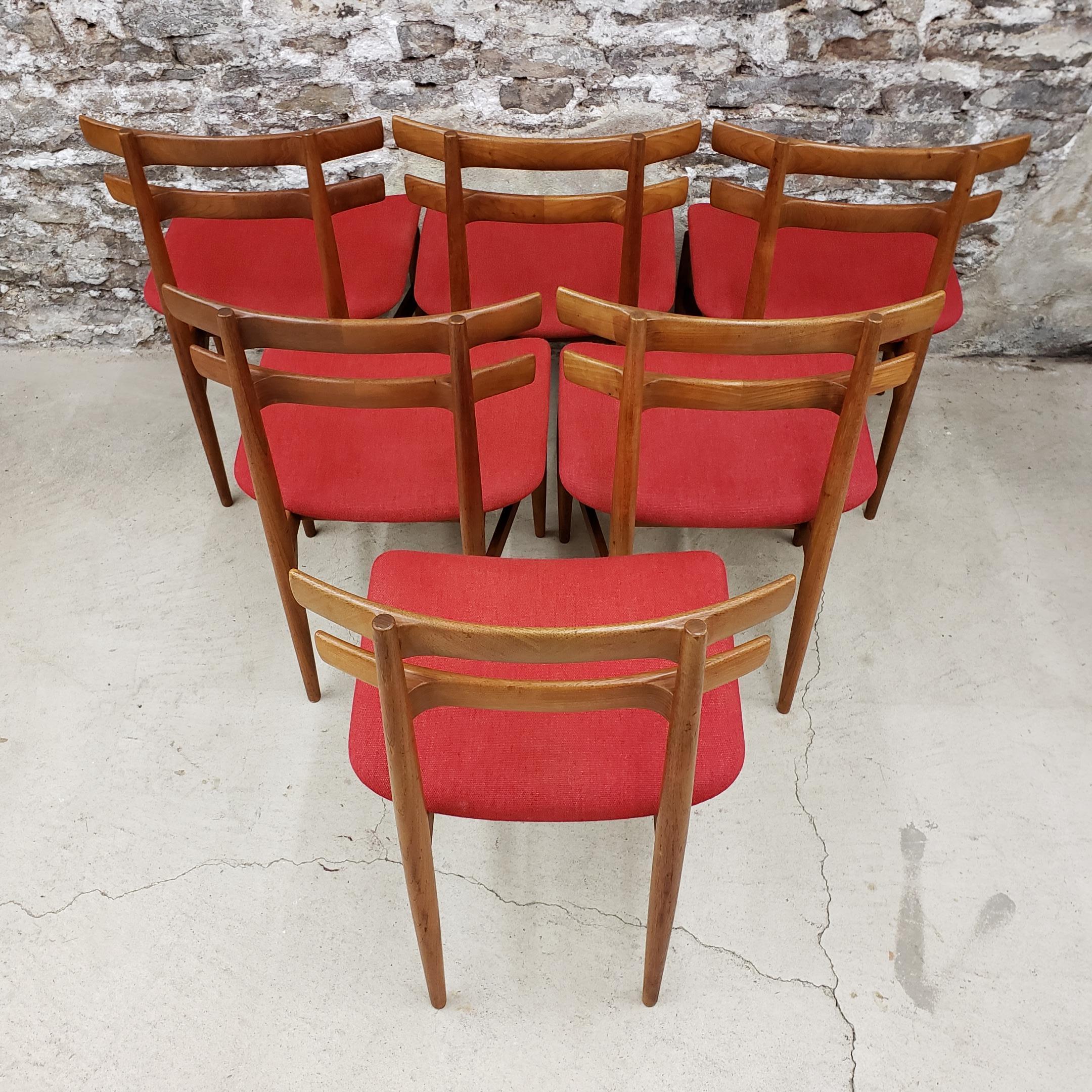 Set of 6 Poul Hundevad Model 30 Danish Teak Dining Chairs 2