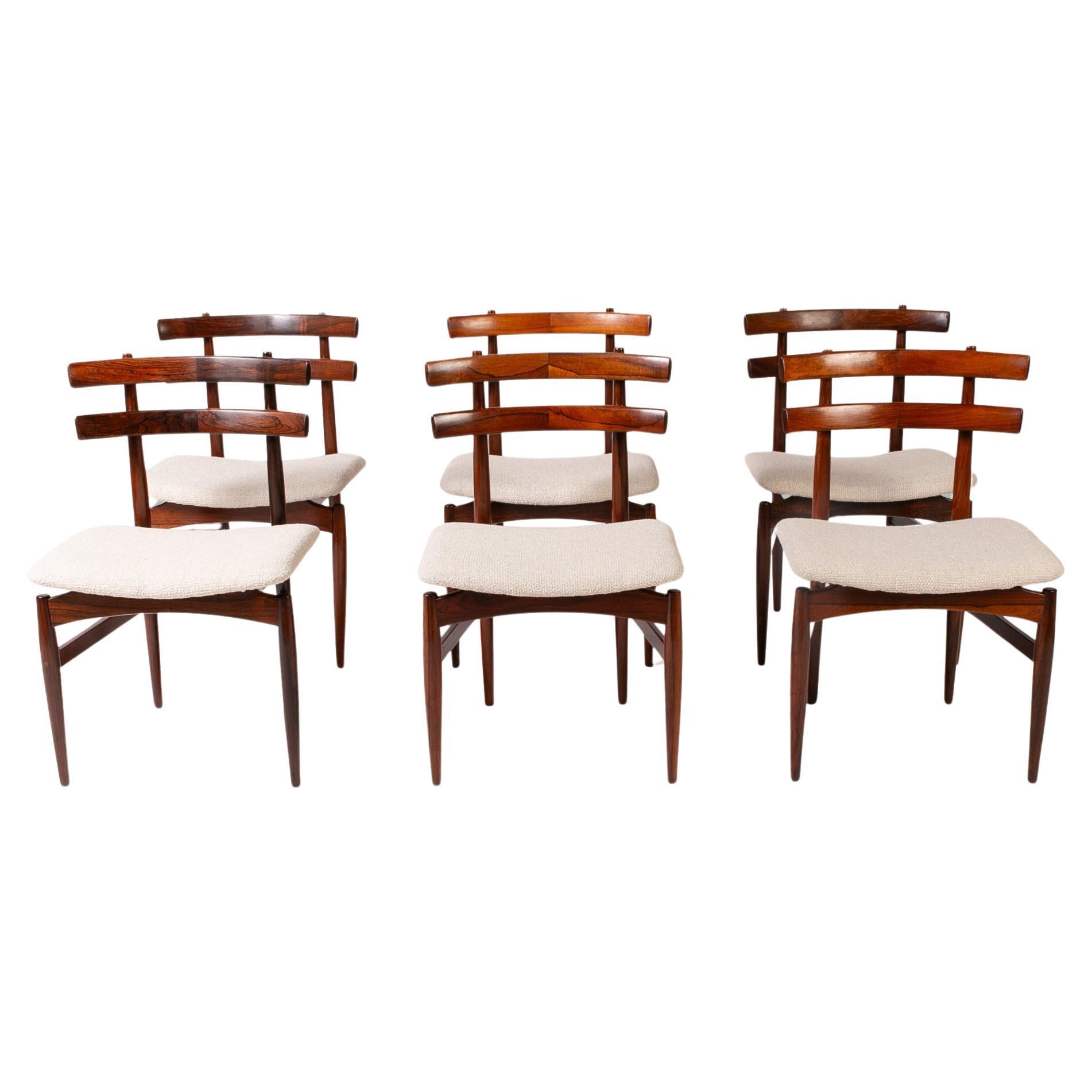 Set of 6 Poul Hundevad rosewood dining chairs 1958, model 30.