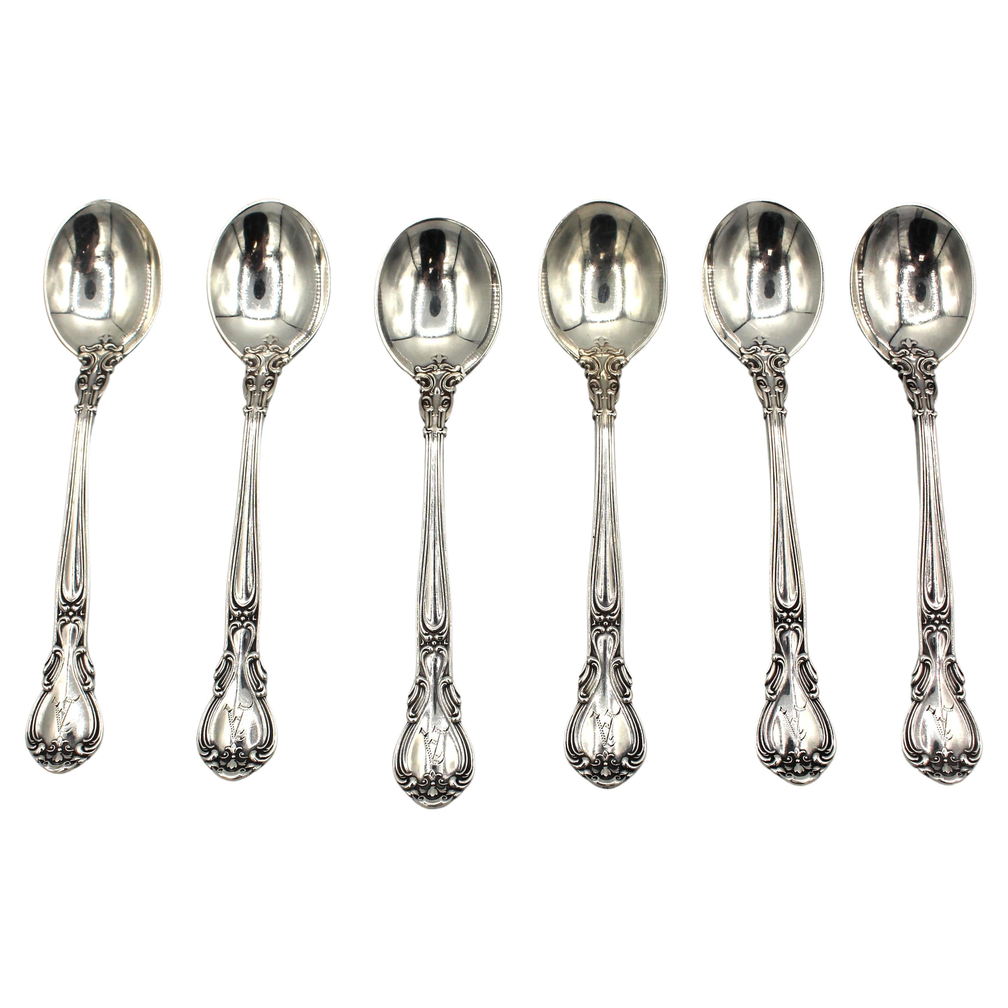 Set of 6 Pre-1950 Chantilly Pattern Chocolate Spoons by Gorham For Sale