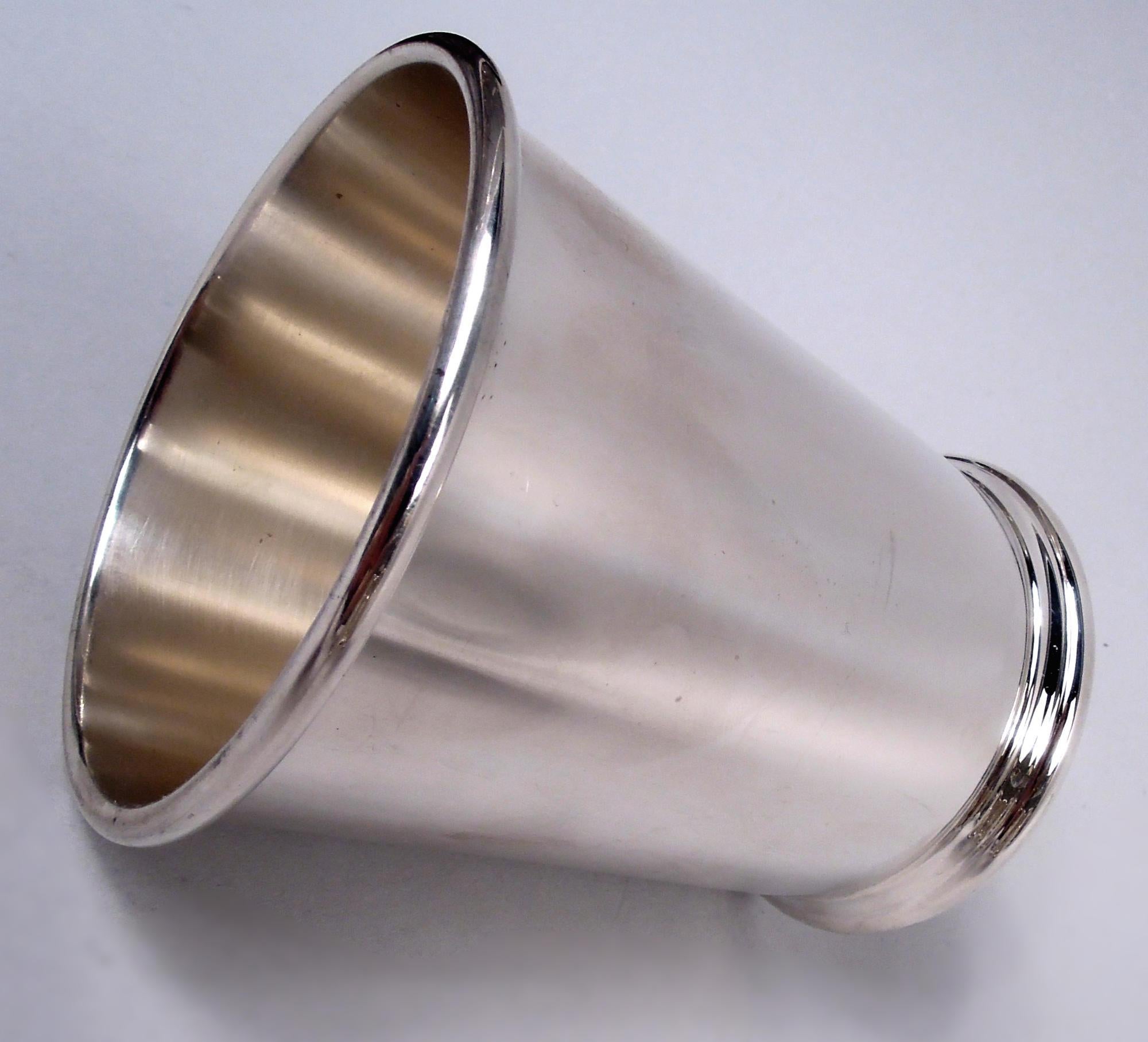 Set of 6 Preisner Sterling Silver Mint Julep Cups In Good Condition For Sale In New York, NY