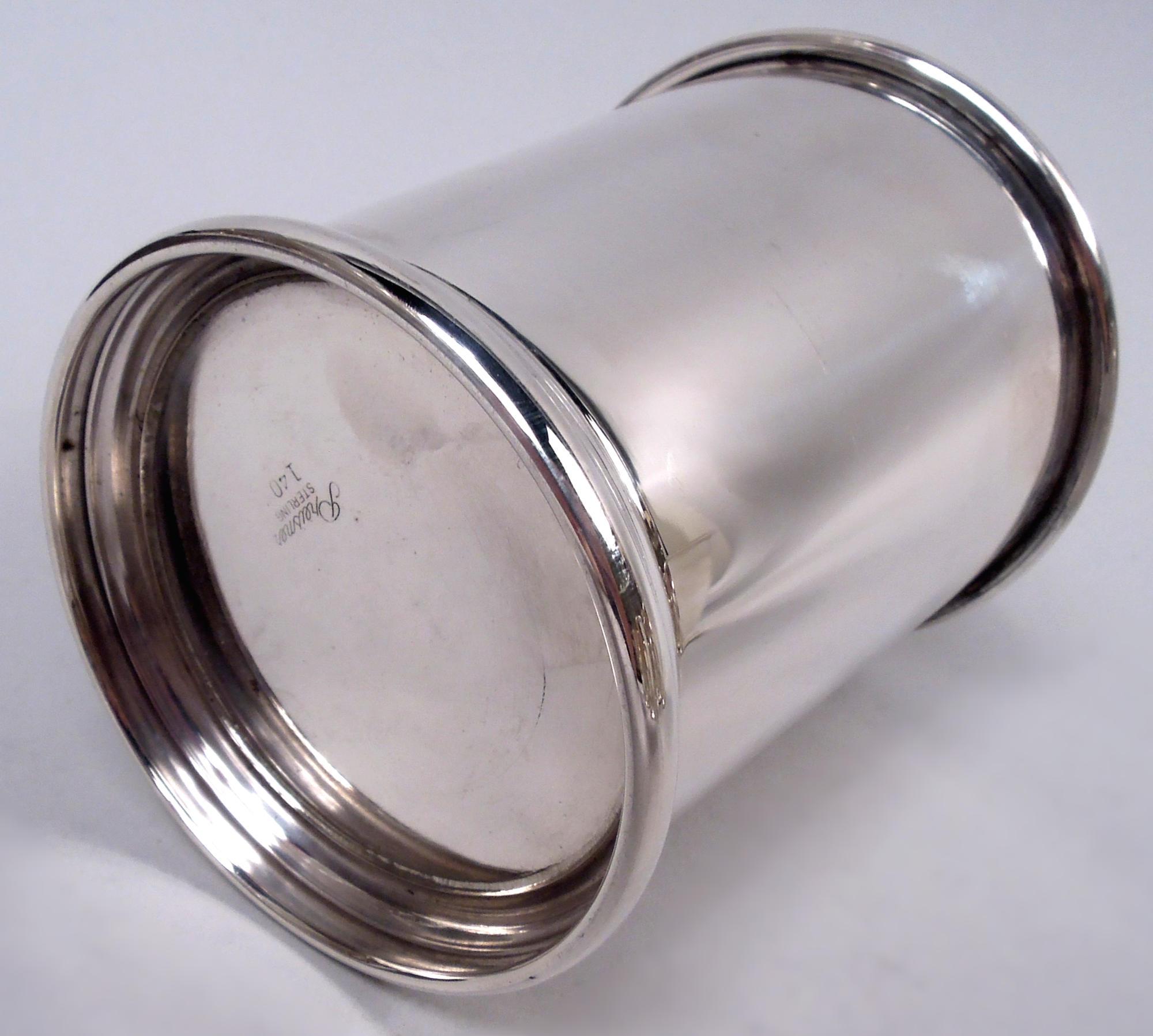 20th Century Set of 6 Preisner Sterling Silver Mint Julep Cups For Sale
