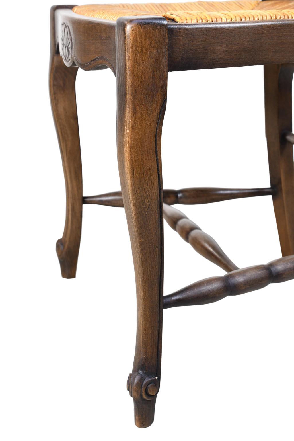 Set of 6 Provincial French Ladder Back Chairs, in Walnut Finish, circa 1900-1920 9