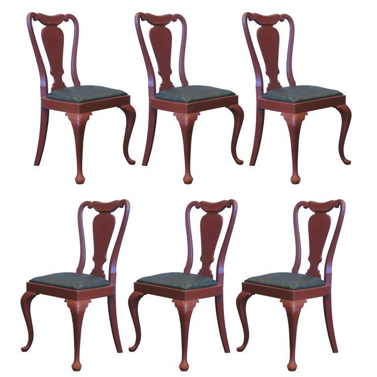 Set of 6 Queen Anne Style Chairs