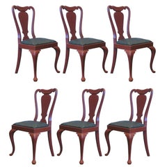 Vintage Set of 6 Queen Anne Style Chairs