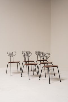 Set of 6 ‘Radar’ Dining Chairs Attributed to Willy Van Der Meeren for Imexcotra