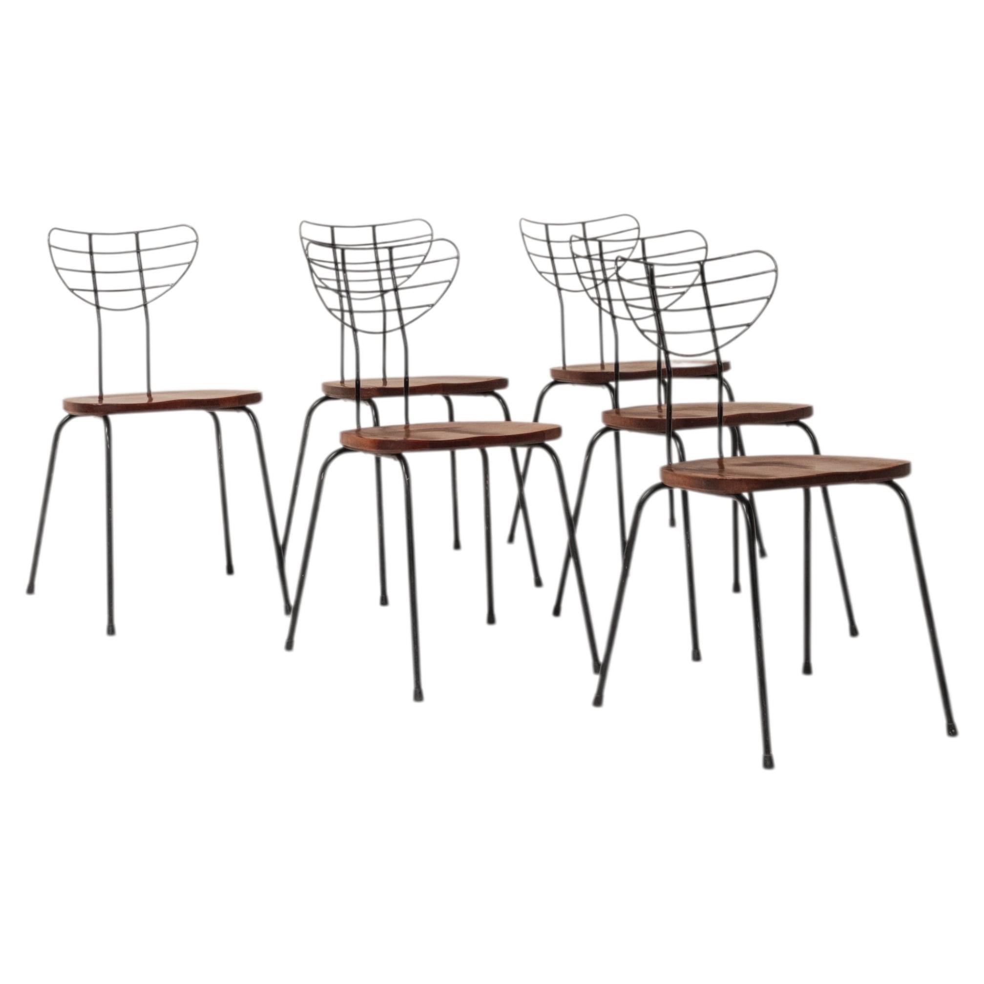 Set of 6 ‘Radar’ Dining Chairs Attributed to Willy Van Der Meeren for Imexcotra For Sale