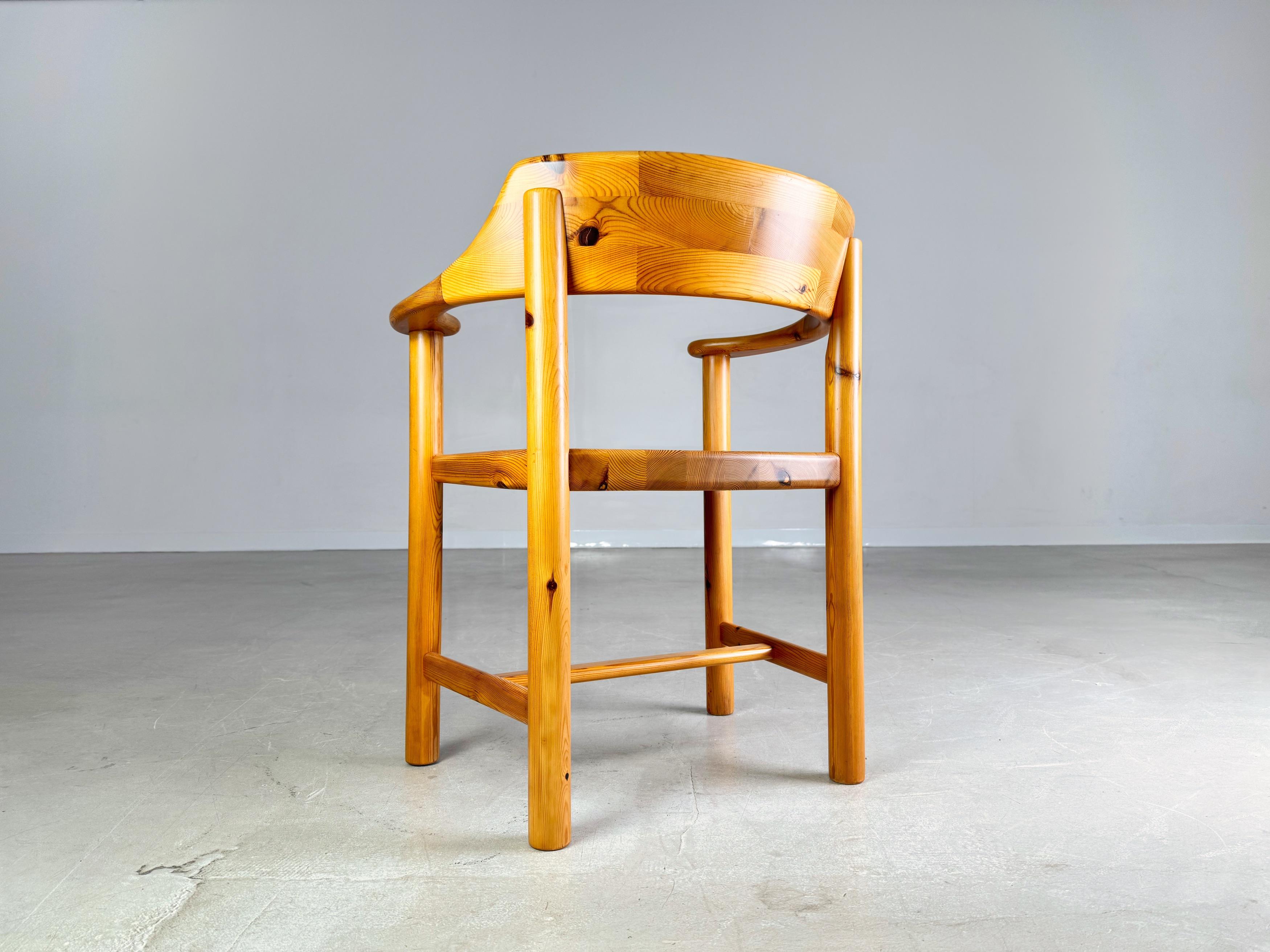 Set of 6 Rainer Daumiller armchairs vintage chair pine For Sale 3