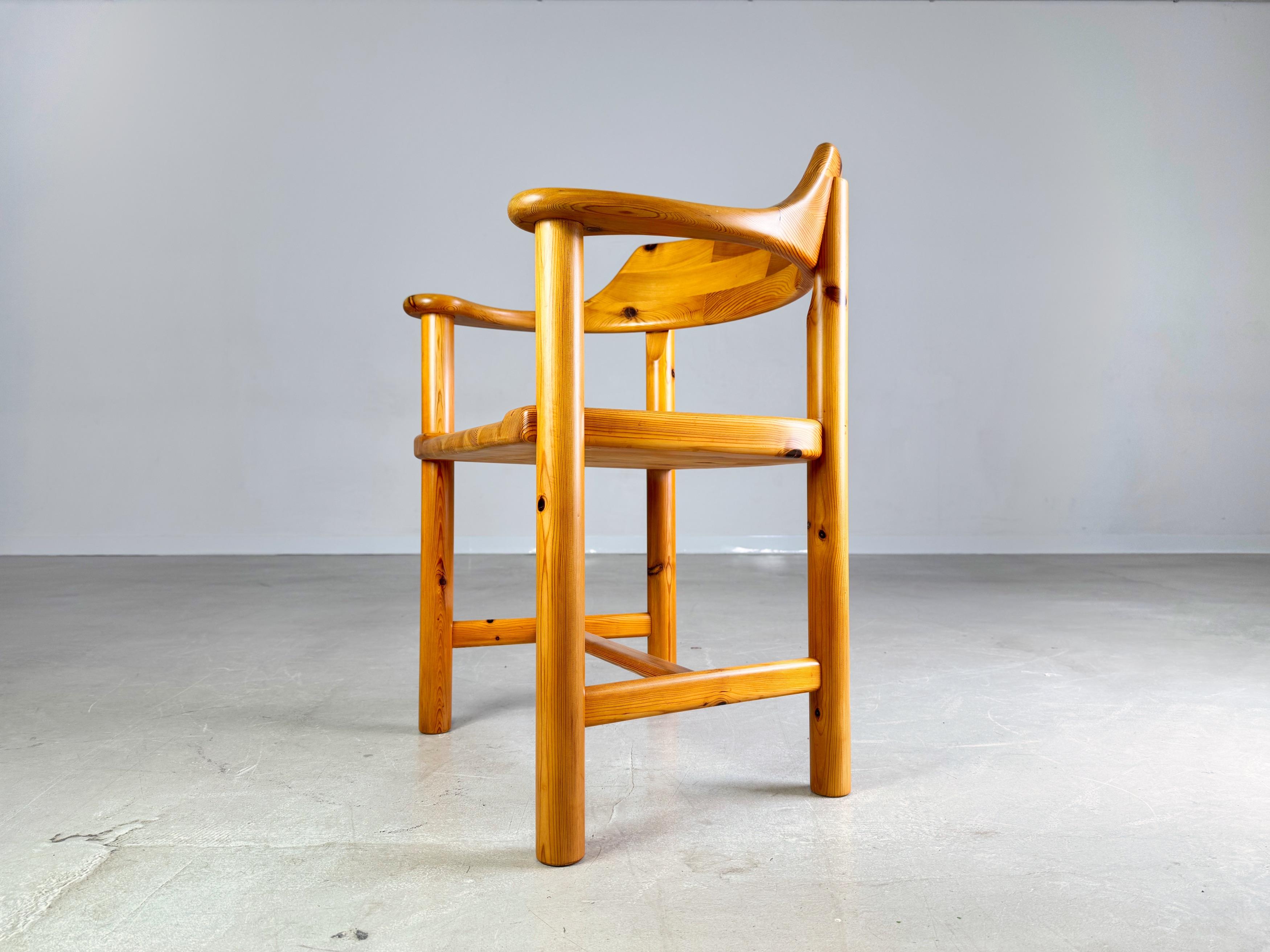 Set of 6 Rainer Daumiller armchairs vintage chair pine For Sale 4