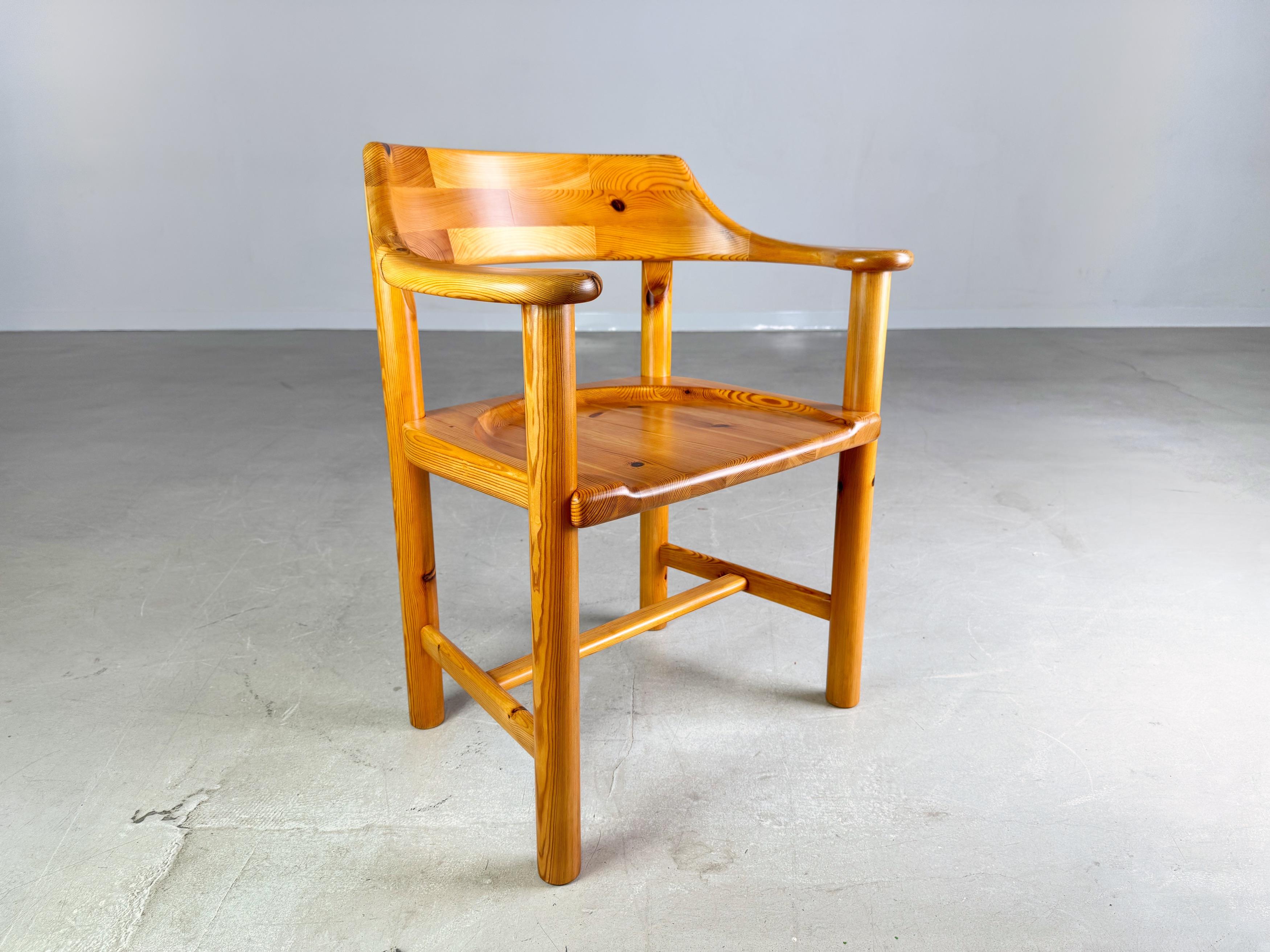 Set of 6 Rainer Daumiller armchairs vintage chair pine For Sale 5