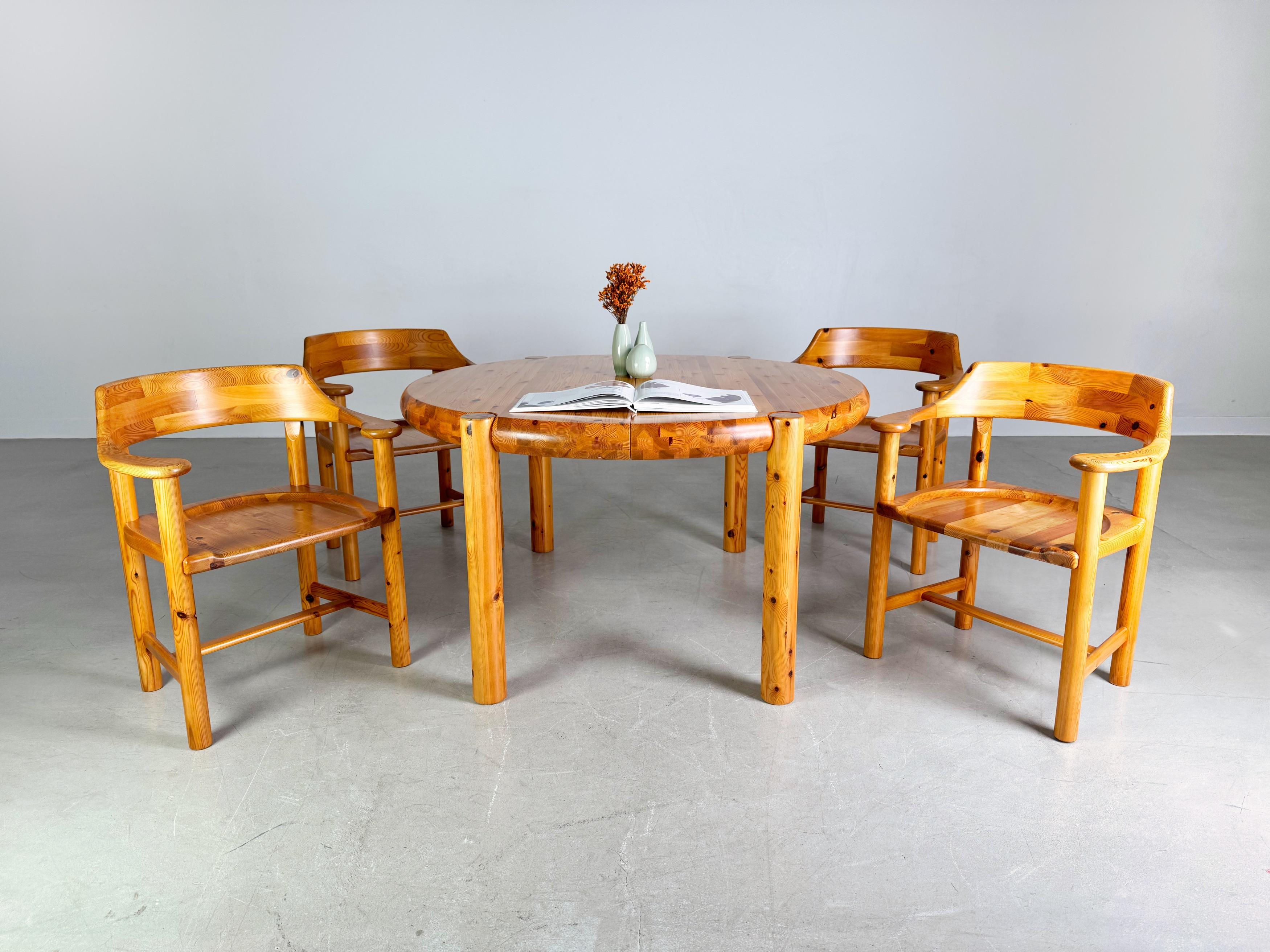 Set of 6 Rainer Daumiller armchairs vintage chair pine For Sale 6