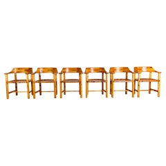 Ensemble de 6 fauteuils Rainer Daumiller vintage en pin