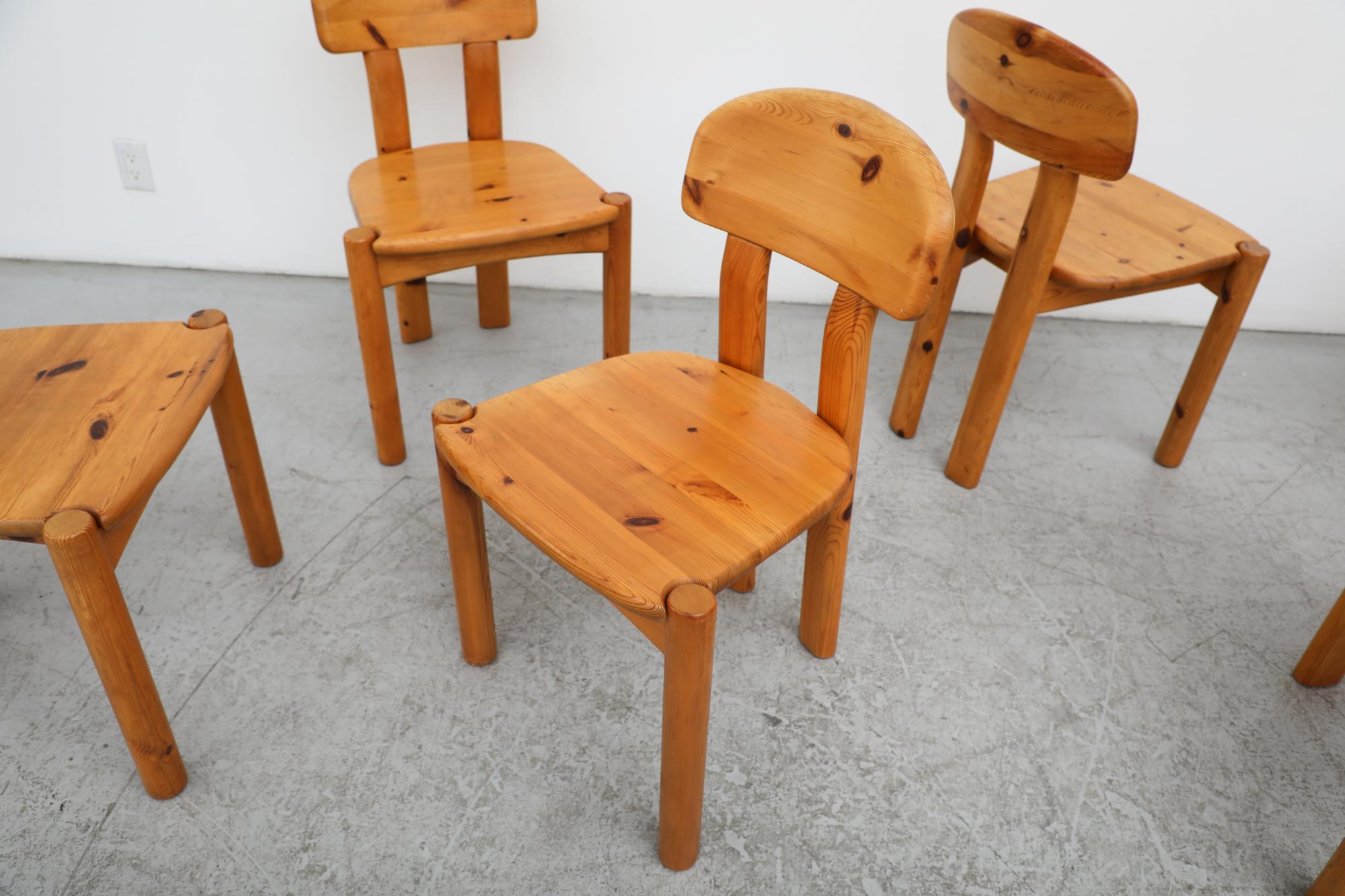 Danish Set of 6 Rainer Daumiller (attr) Pine Dining Chairs