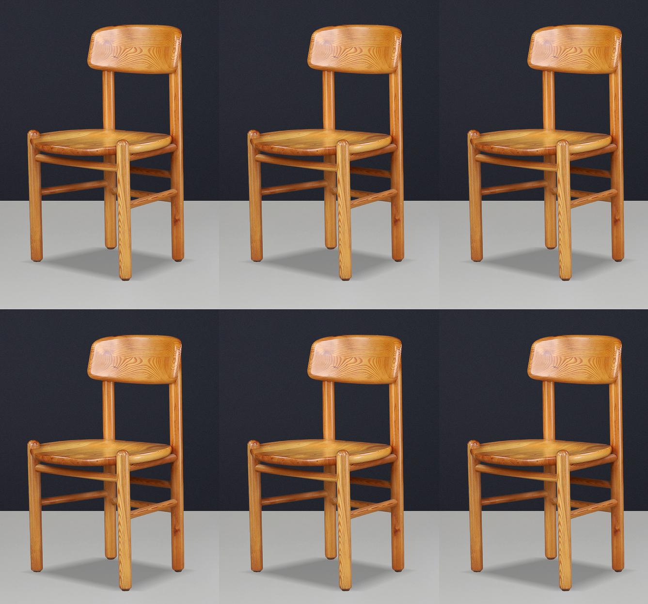 Set of 6 Rainer Daumiller Dining Chairs in Pine for Hirtshals Sawmill, Denmark For Sale 2